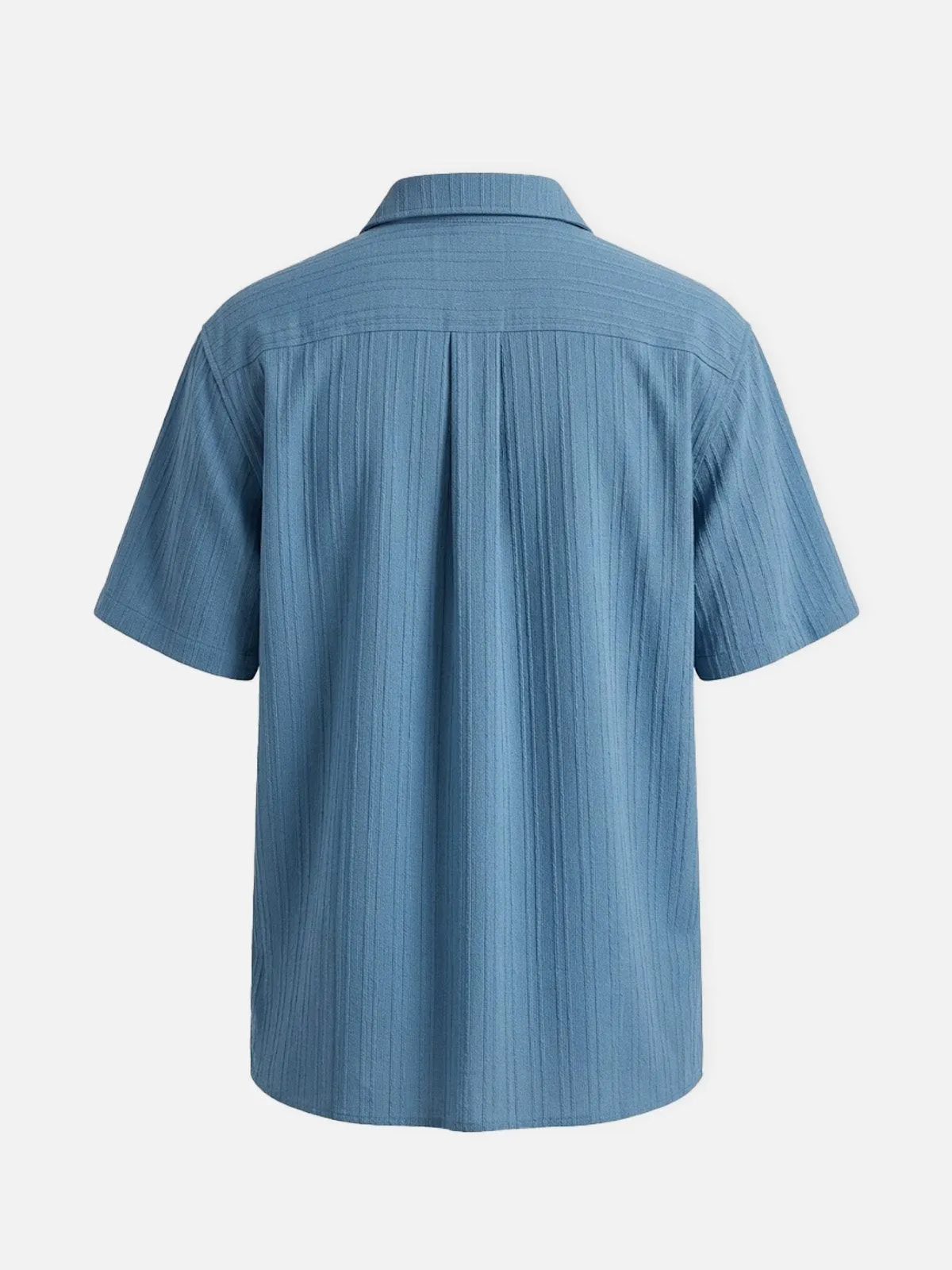 Men's Textured Camp Collar Short Sleeve Shirt sold by Eleven Oasis product image thumbnail 5