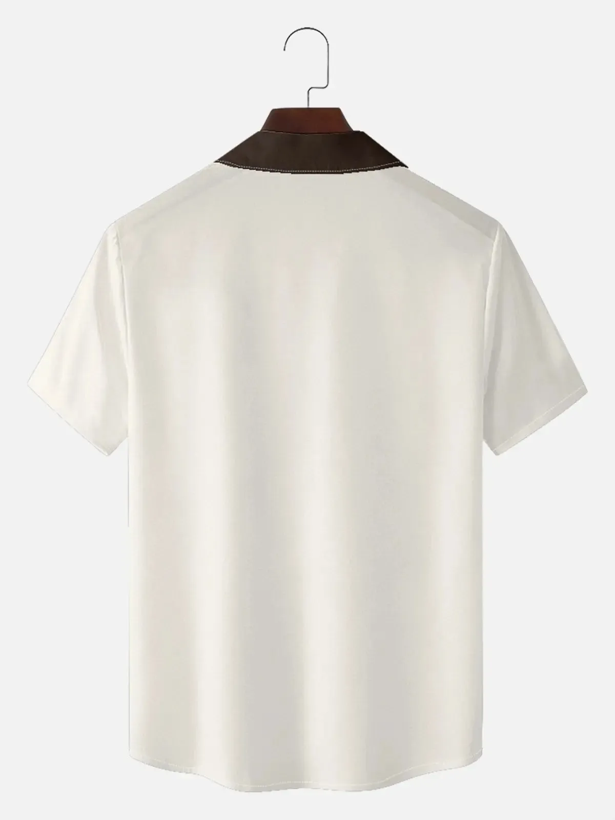 Tall Men's Framed Panel Contrast Collar Short Sleeve Shirt sold by Eleven Oasis product image thumbnail 4