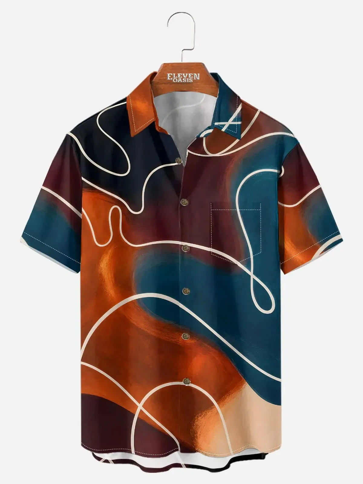 Men's Neon Lounge Abstract Short Sleeve Shirt sold by Eleven Oasis