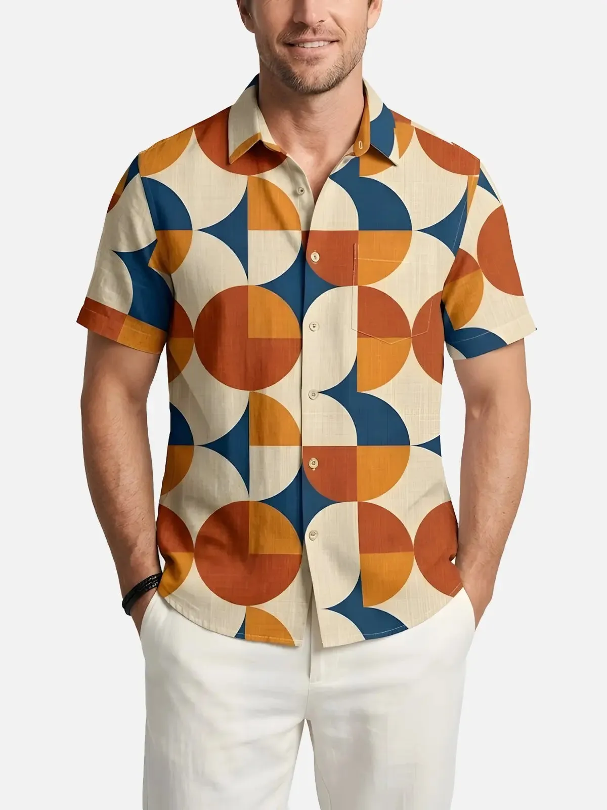 Men's Mid-Century Mosaic Short Sleeve Shirt sold by Eleven Oasis product image thumbnail 2