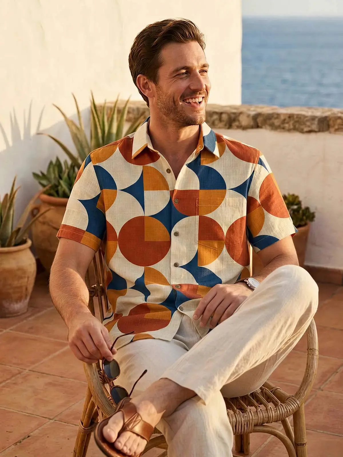 Men's Mid-Century Mosaic Short Sleeve Shirt sold by Eleven Oasis product image thumbnail 3