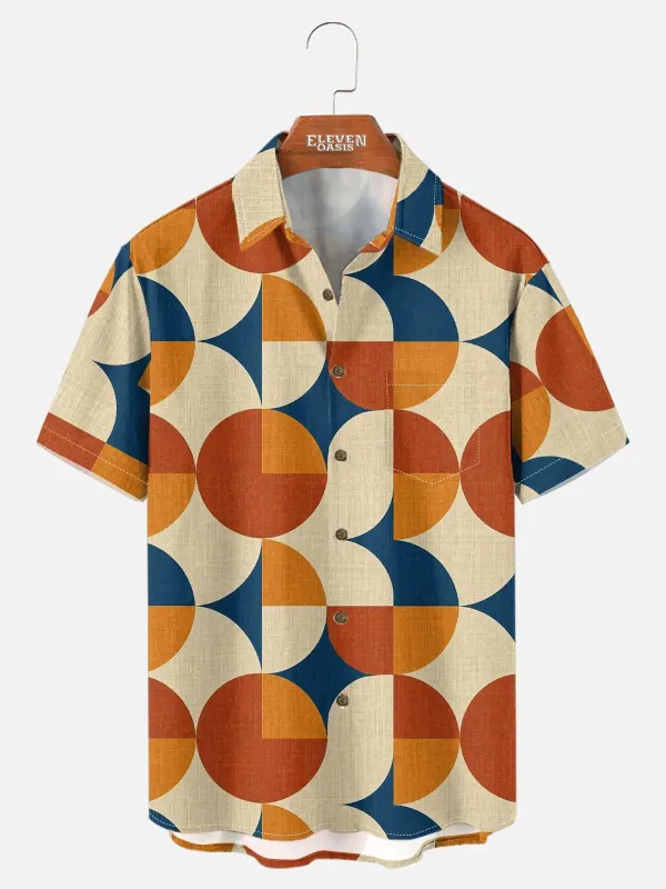 Men's Mid-Century Mosaic Short Sleeve Shirt made by Eleven Oasis