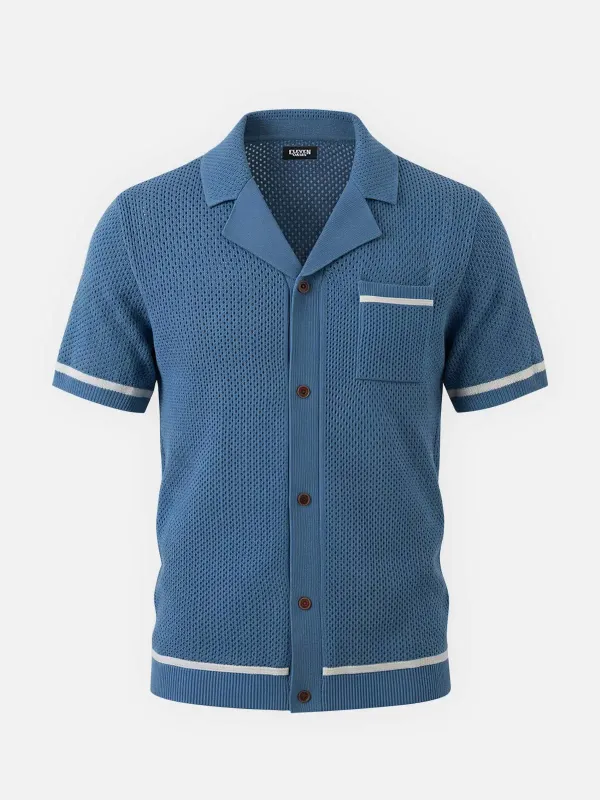 Men's Open Knit Resort Short Sleeve Shirt made by Eleven Oasis