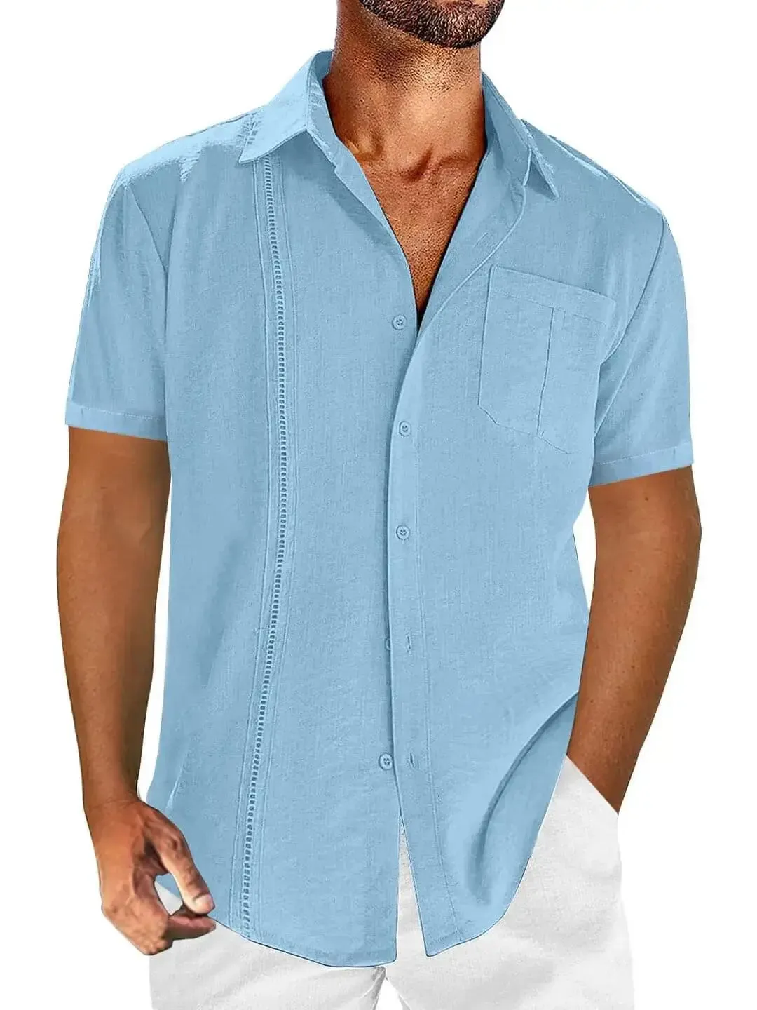 Men's Hawaiian Beach Pocket Short Sleeve Shirt sold by Eleven Oasis product image thumbnail 5
