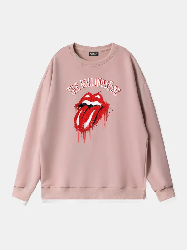 Rolling Stones Dripping Tongue Logo Sweatshirt made by Eleven Oasis