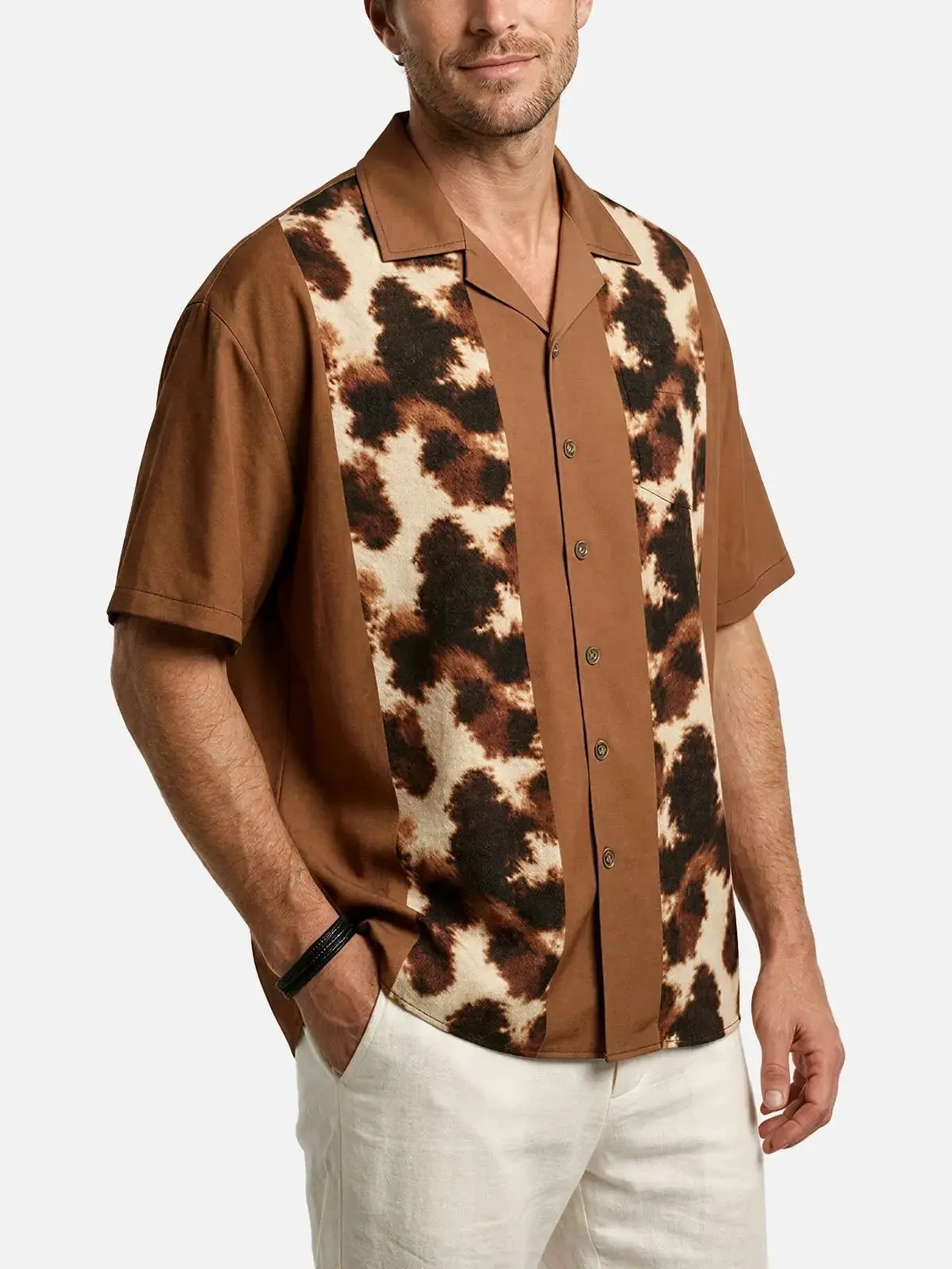 Men's Cowhide Panel Bowling Short Sleeve Shirt sold by Eleven Oasis product image thumbnail 2