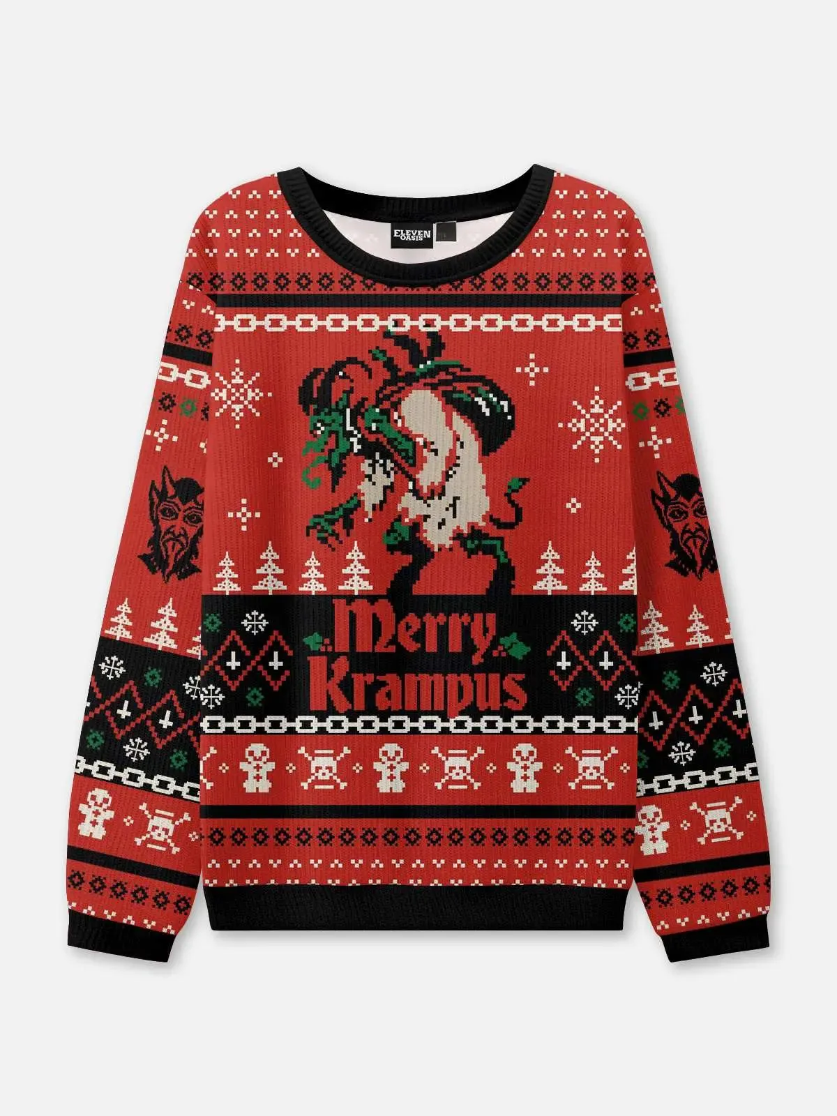 Merry Krampus Dark Christmas Ugly Christmas Sweater sold by Eleven Oasis