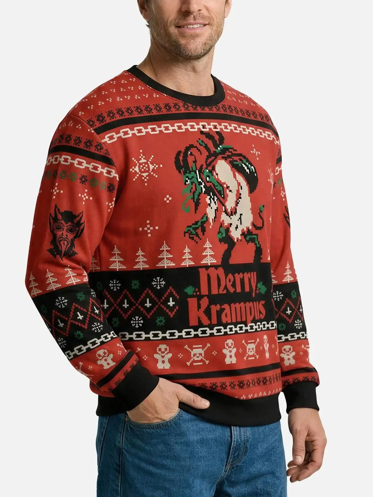Merry Krampus Dark Christmas Ugly Christmas Sweater sold by Eleven Oasis product image thumbnail 2