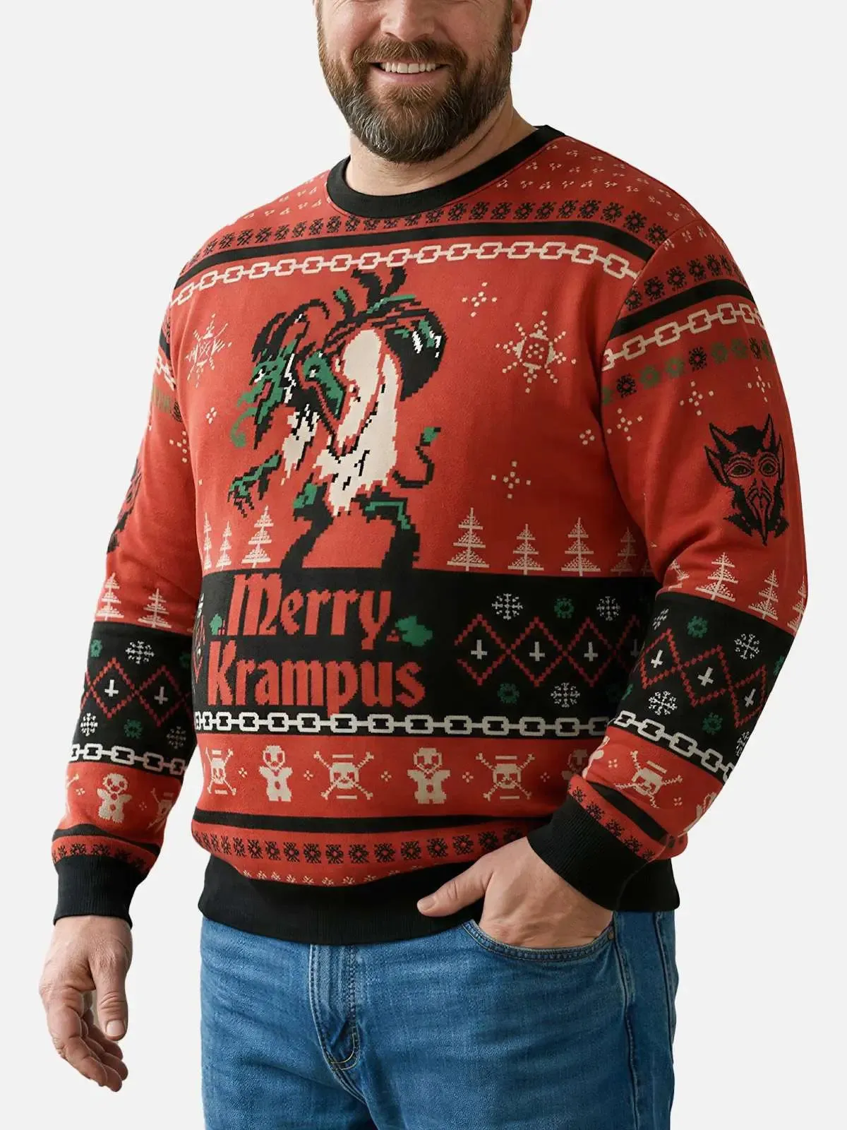 Merry Krampus Dark Christmas Ugly Christmas Sweater sold by Eleven Oasis product image thumbnail 3