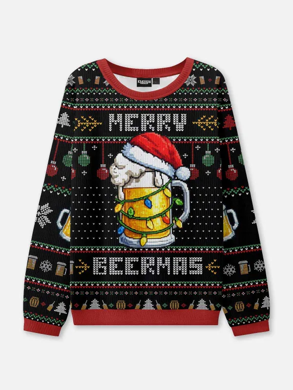 Merry Beermas Beer Mug Ugly Christmas Sweater made by Eleven Oasis