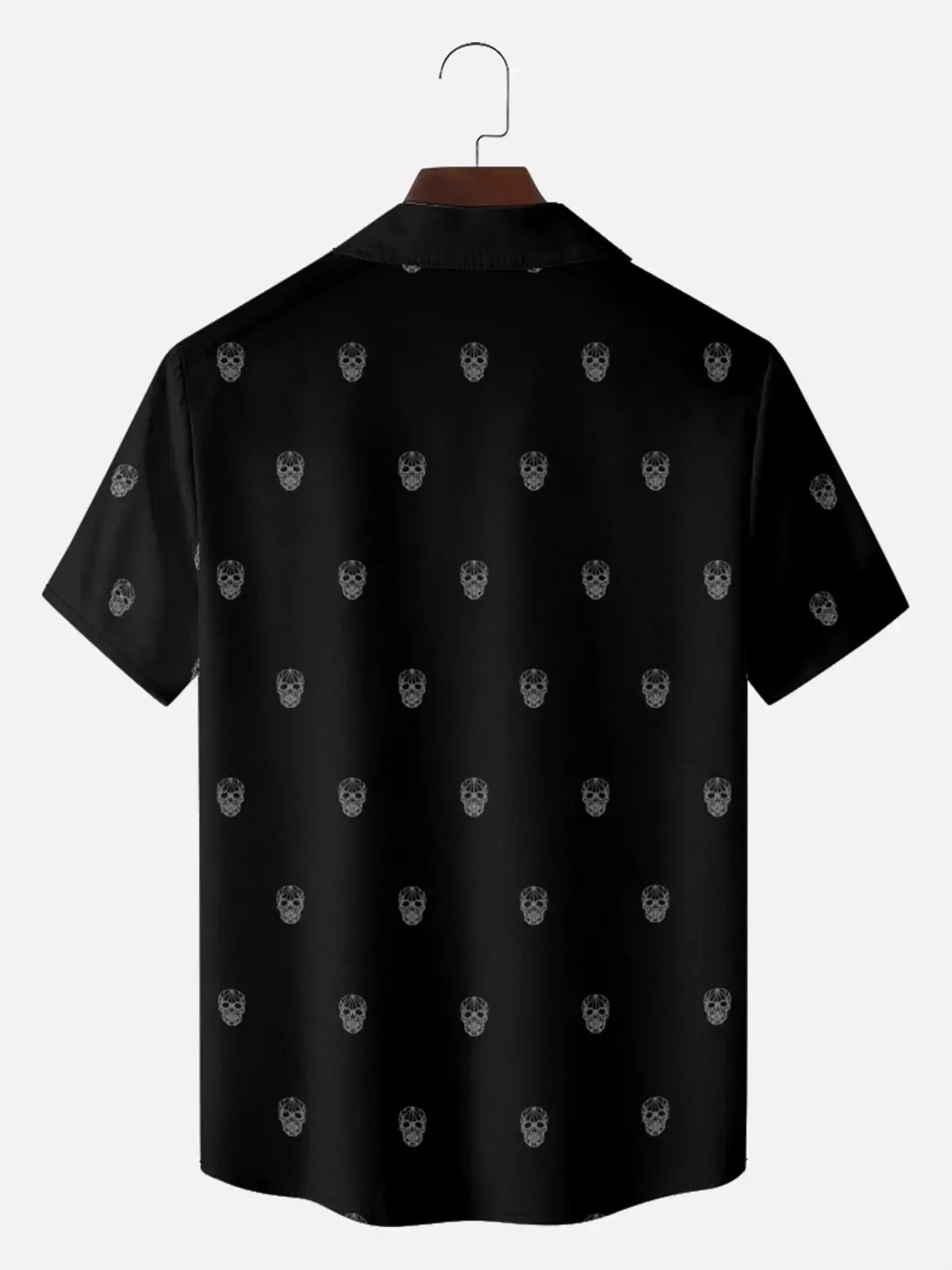 Men's Mini Skull Print Short Sleeve Shirt sold by Eleven Oasis product image thumbnail 4
