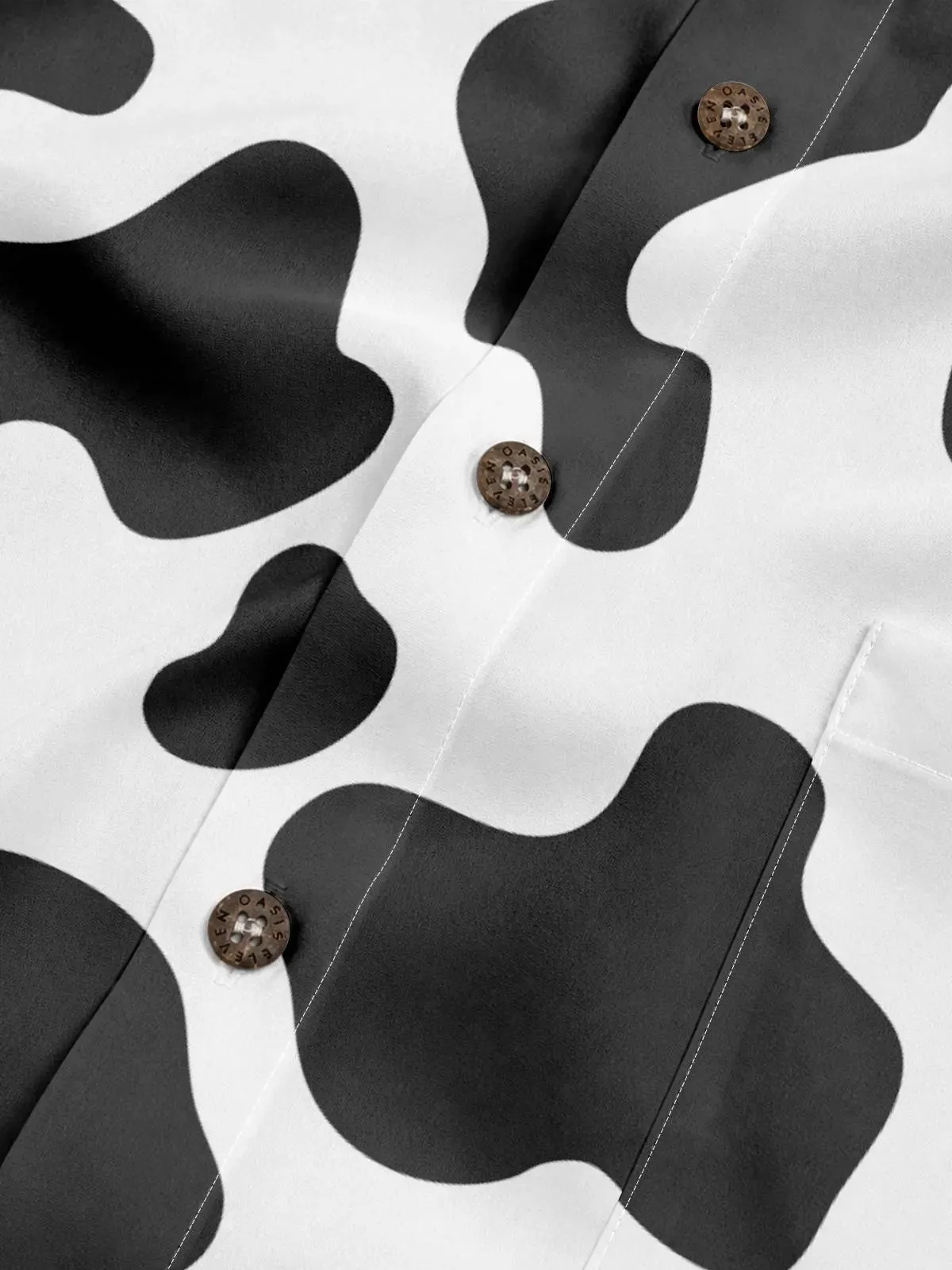 Men's Cow Print Short Sleeve Shirt sold by Eleven Oasis product image thumbnail 4