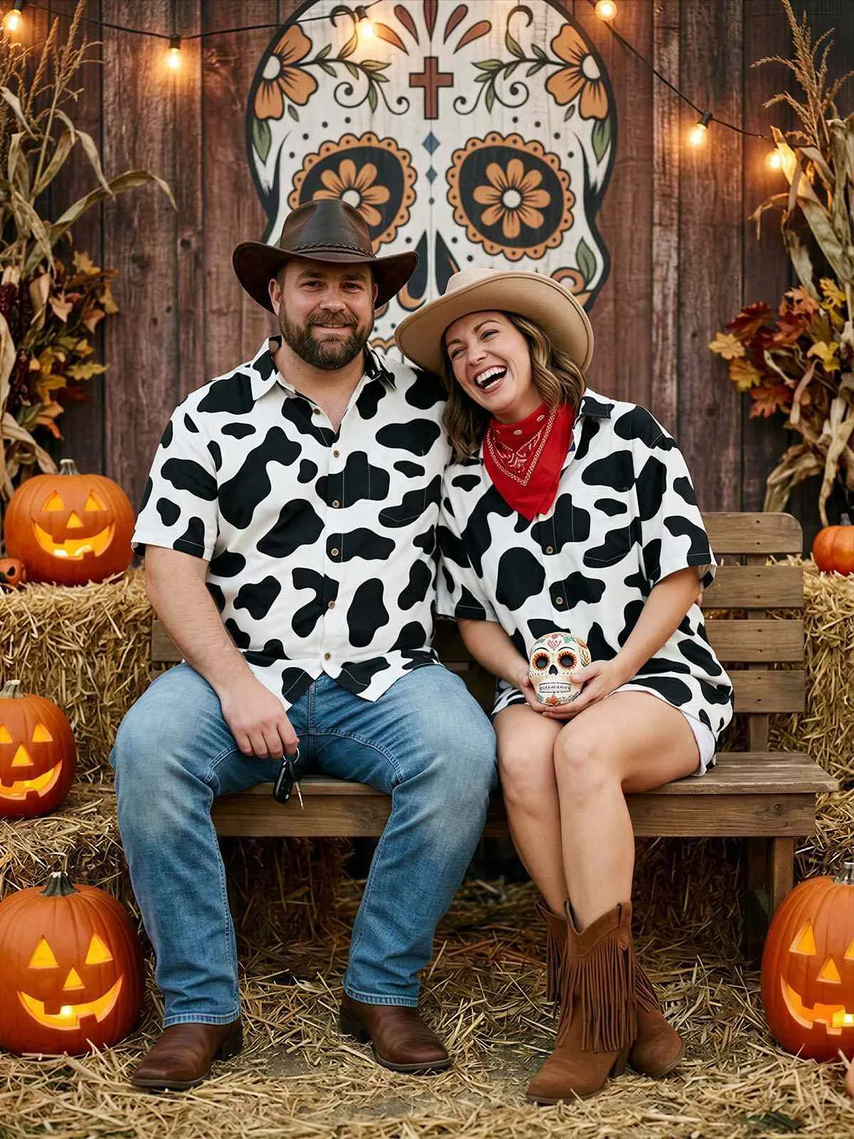 Men's Cow Print Short Sleeve Shirt sold by Eleven Oasis product image thumbnail 3