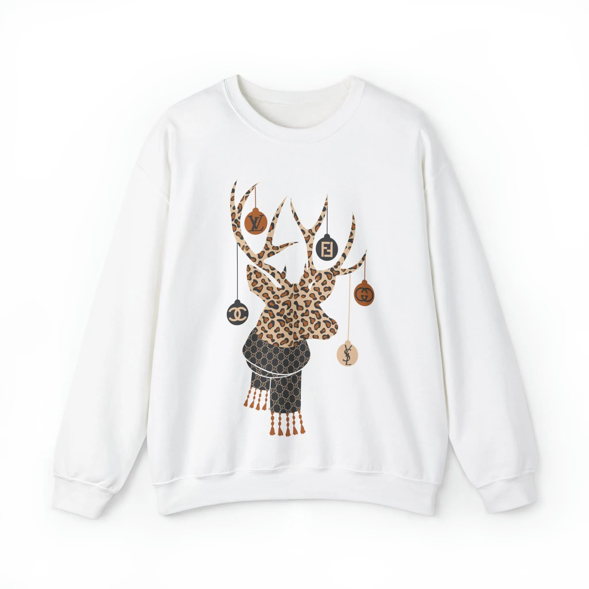 Fancy Christmas Deer Unisex Sweatshirt sold by Always Stylish Mama product image thumbnail 3