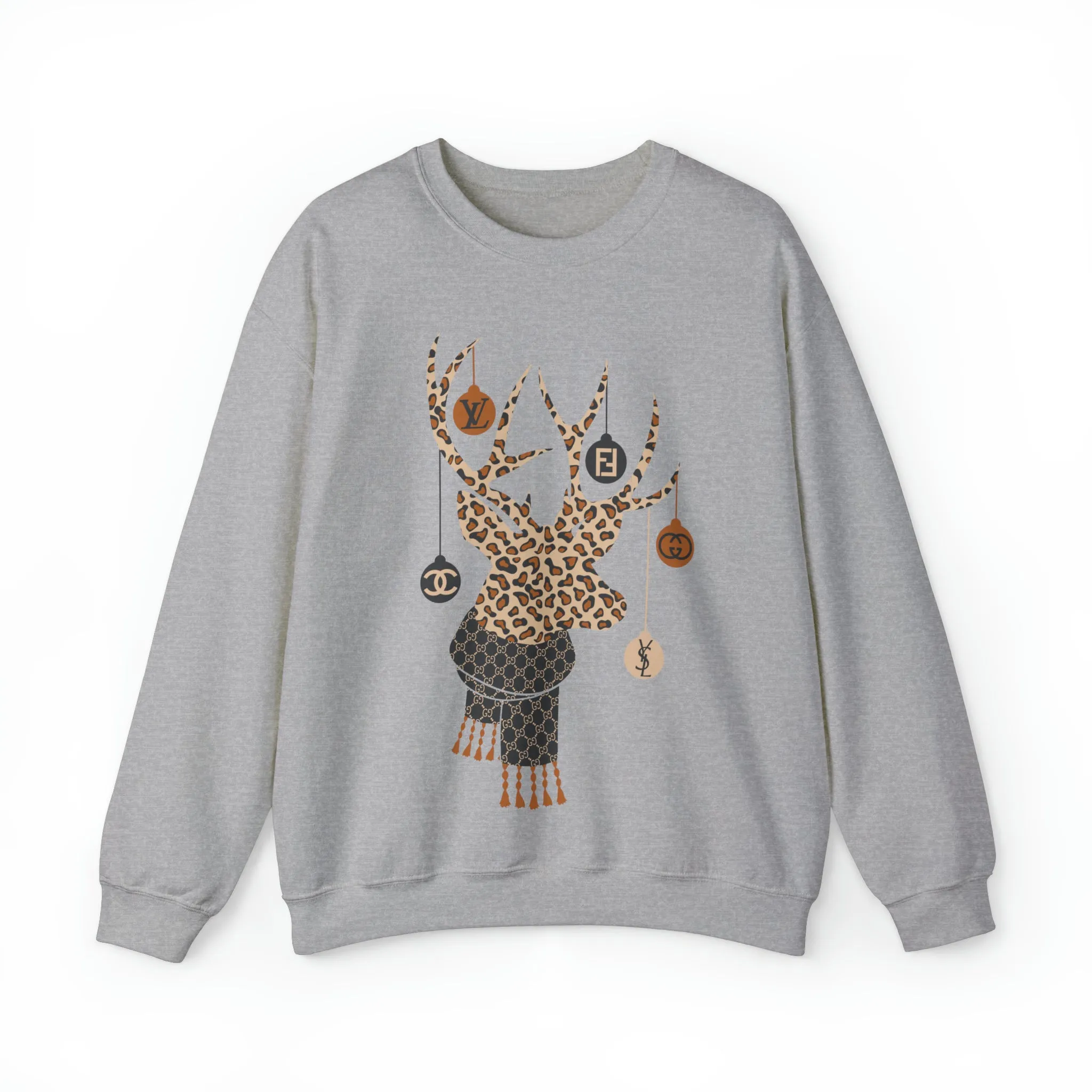 Fancy Christmas Deer Unisex Sweatshirt sold by Always Stylish Mama product image thumbnail 2