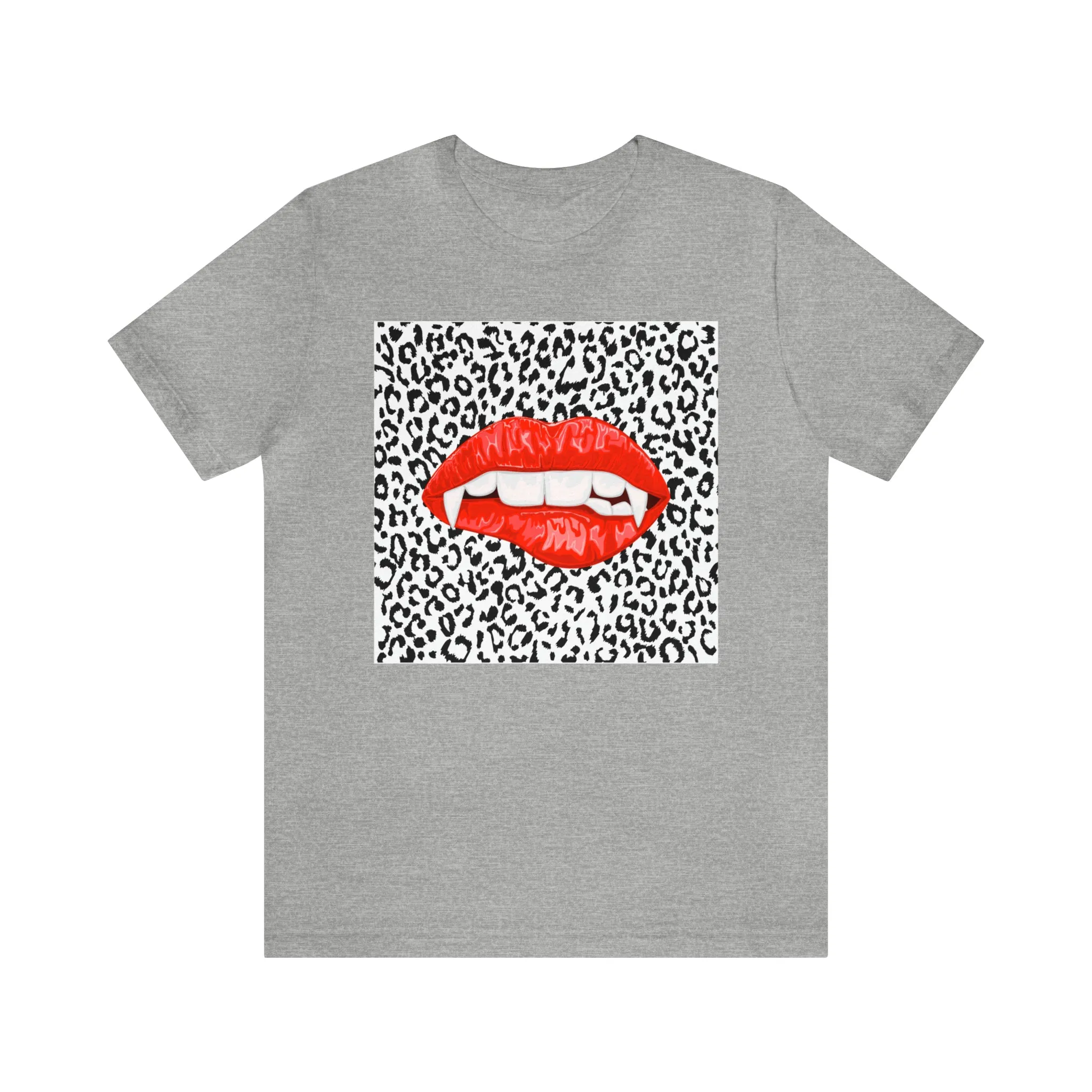 Bite Me Fangs Leopard Unisex Tee sold by Always Stylish Mama product image thumbnail 2