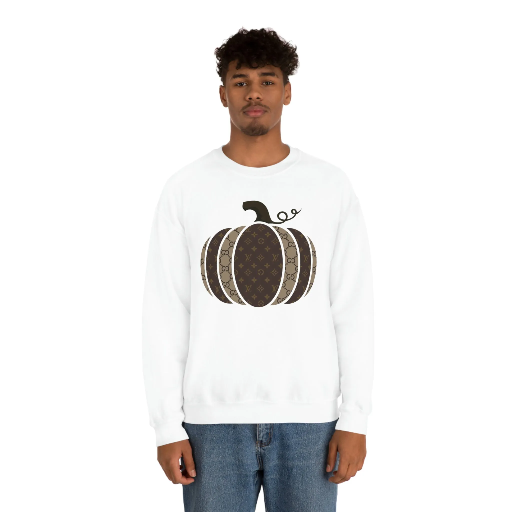 High Fashion Pumpkin Unisex Sweatshirt sold by Always Stylish Mama product image thumbnail 4