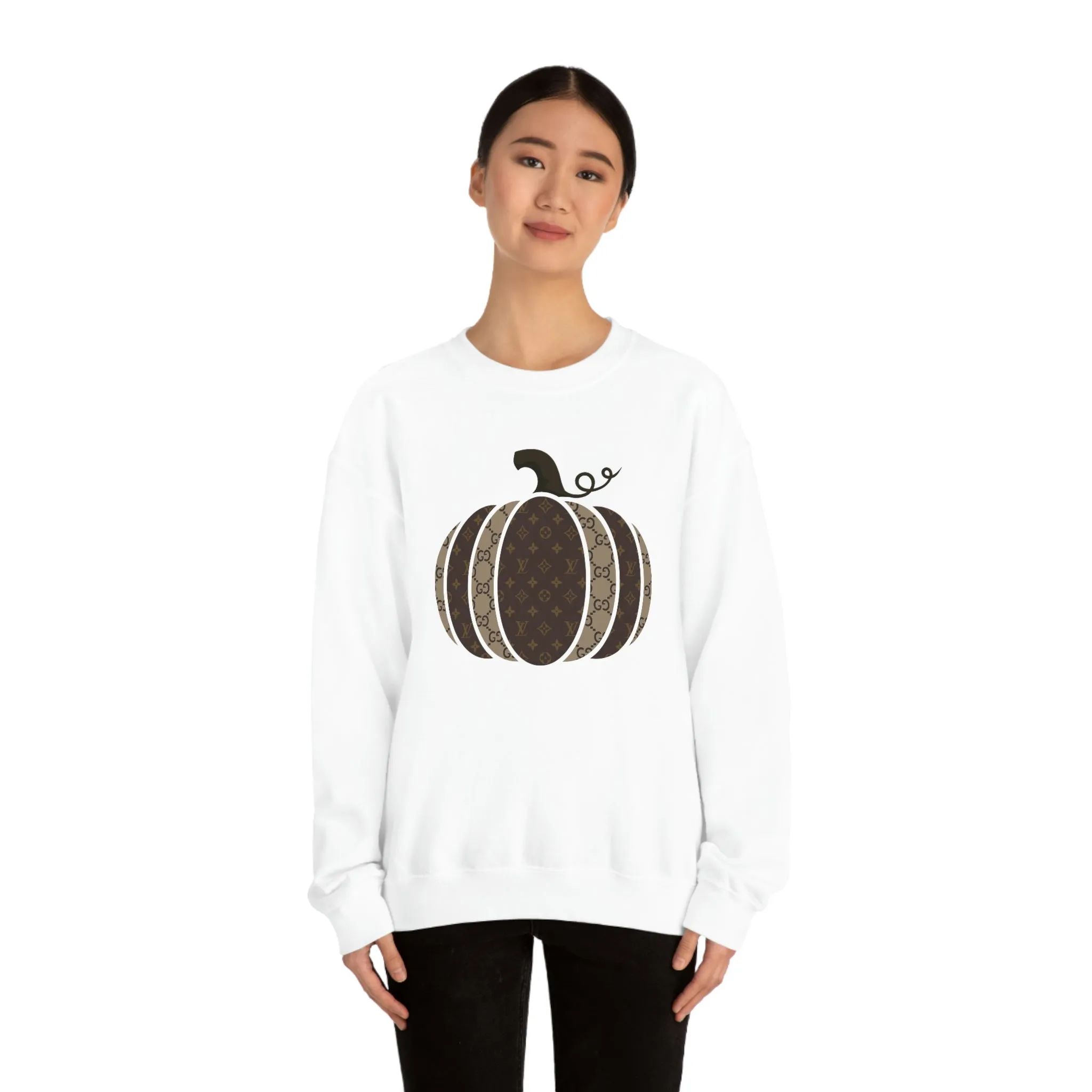 High Fashion Pumpkin Unisex Sweatshirt sold by Always Stylish Mama product image thumbnail 3