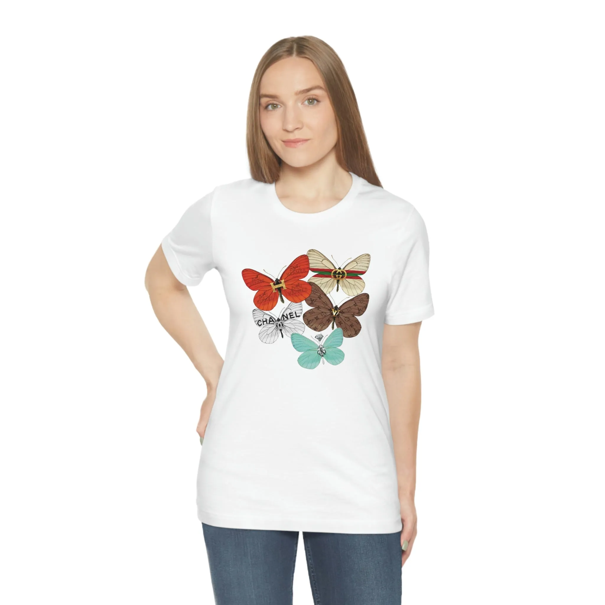 Fashion Butterflies Unisex Tee sold by Always Stylish Mama product image thumbnail 4