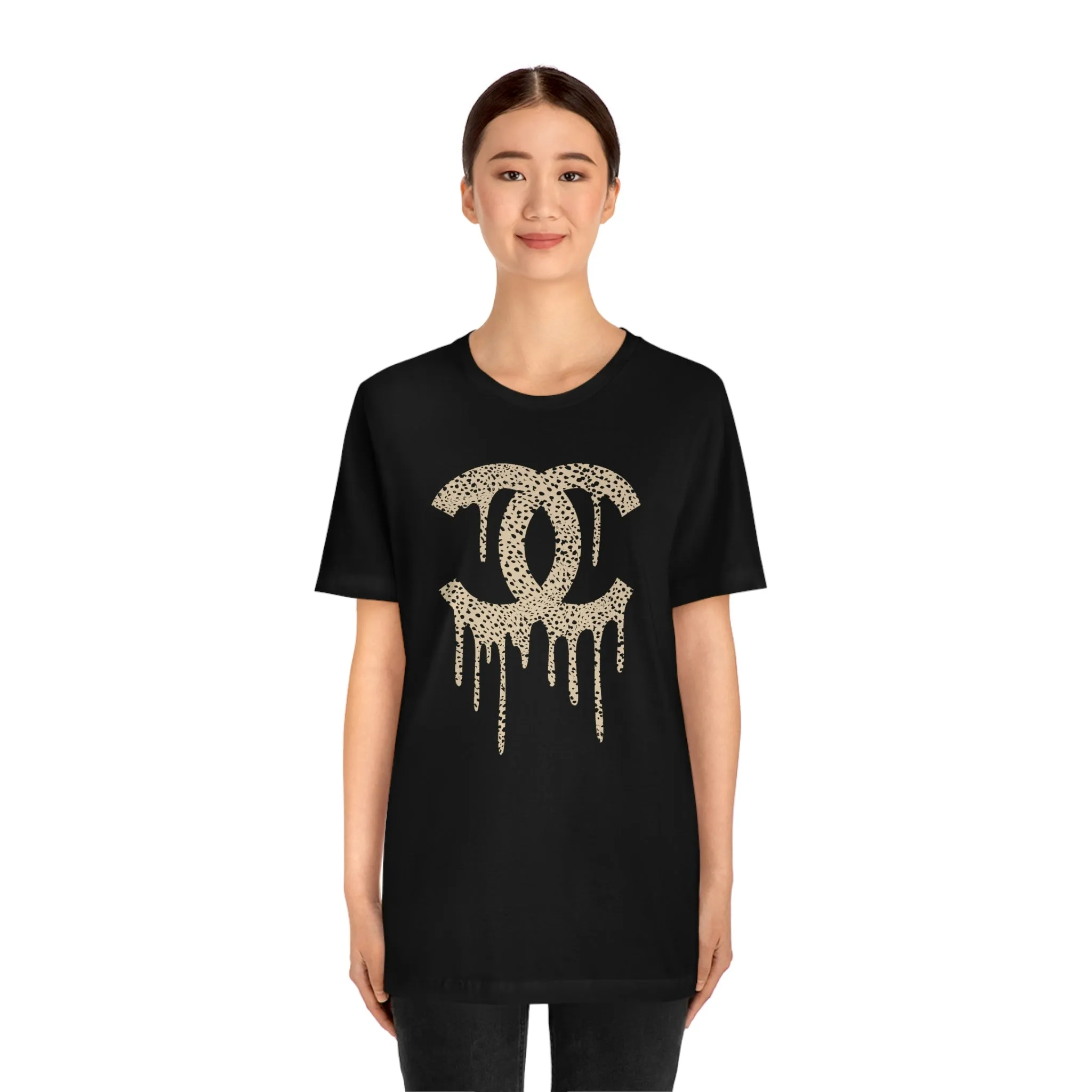 Cheetah Double C Drip Unisex Tee sold by Always Stylish Mama product image thumbnail 3