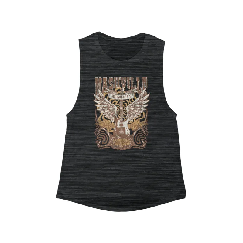 Nashville Music City Women's Flowy Scoop Muscle Tank sold by Always Stylish Mama