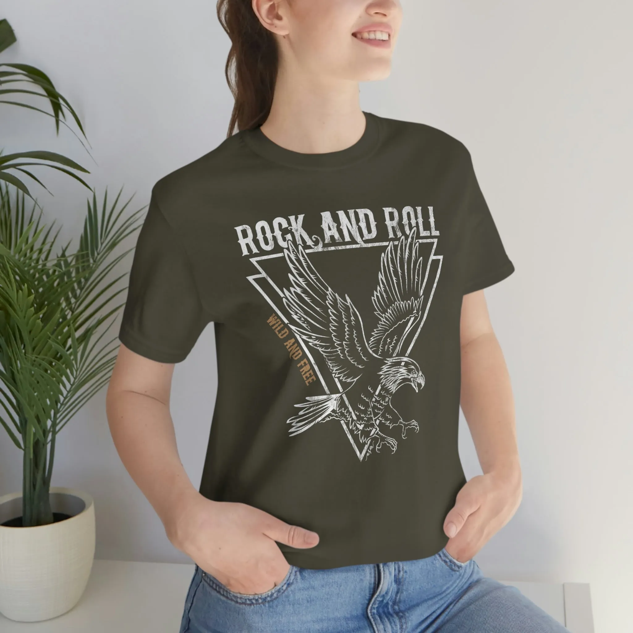 Eagle Wild & Free Rock & Roll Distressed Tee sold by Always Stylish Mama product image thumbnail 5