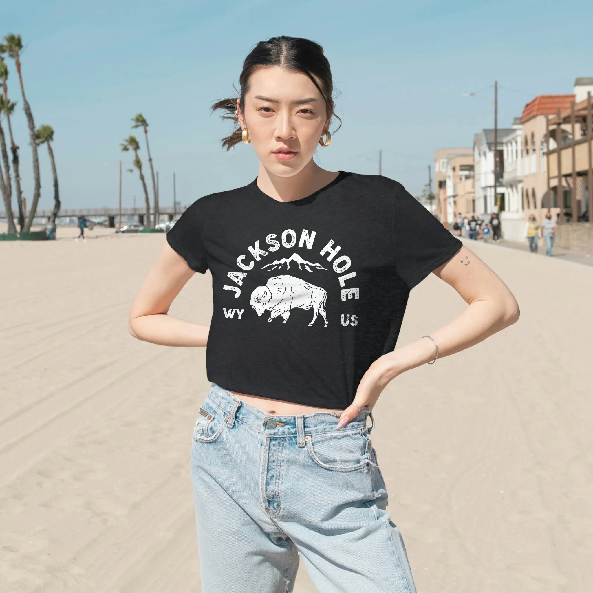 Jackson Hole Cropped Tee sold by Always Stylish Mama product image thumbnail 3