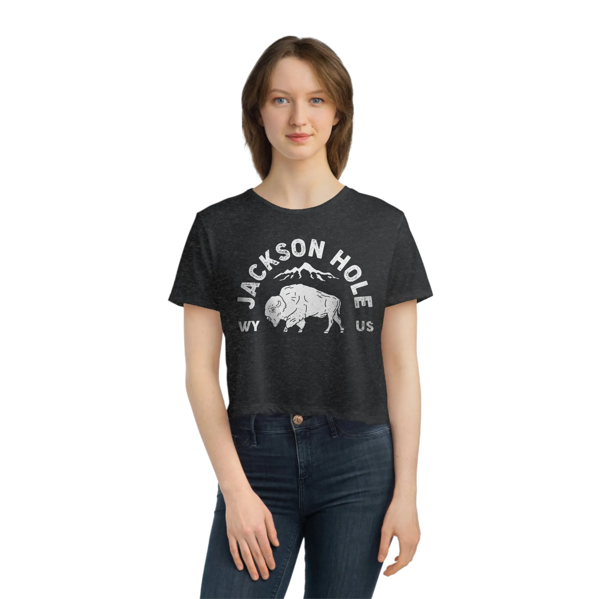 Jackson Hole Cropped Tee sold by Always Stylish Mama product image thumbnail 4
