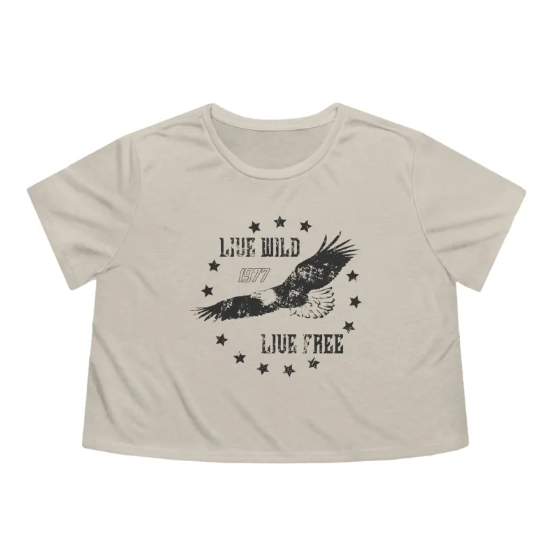 Live Wild Eagle Cropped Tee sold by Always Stylish Mama