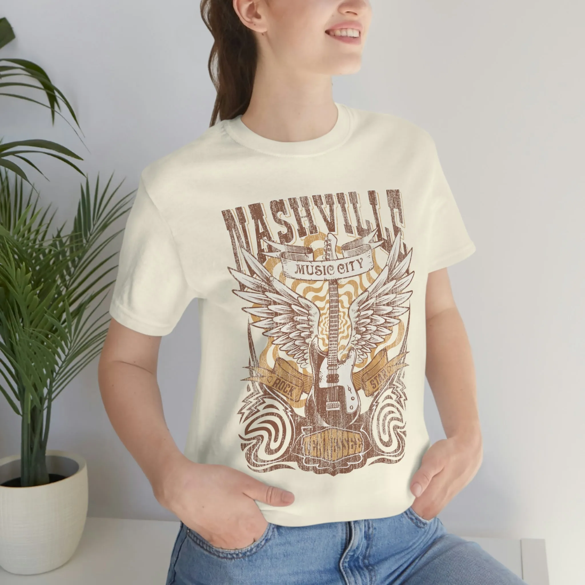 Nashville Music City Grunge Unisex Tee sold by Always Stylish Mama product image thumbnail 5