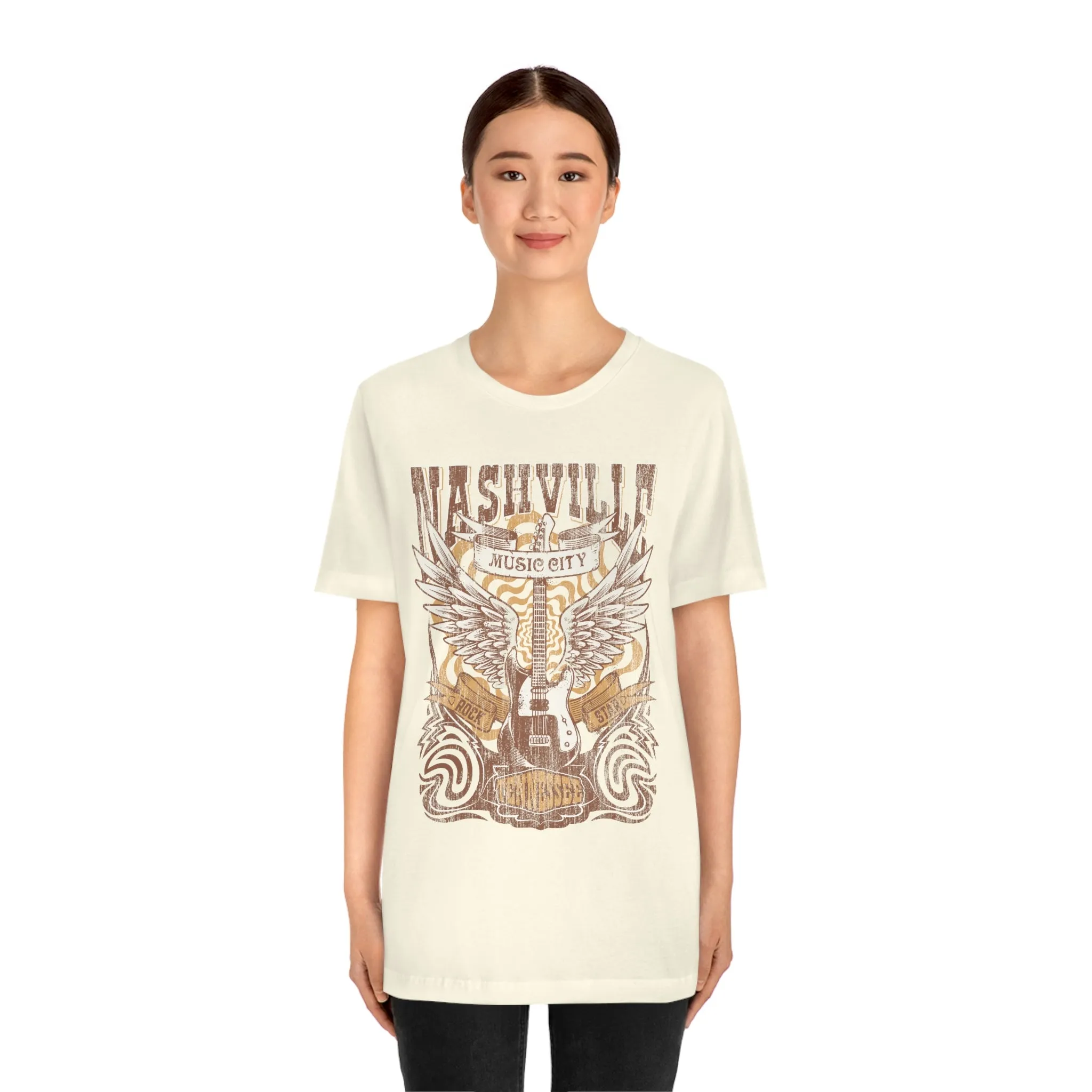 Nashville Music City Grunge Unisex Tee sold by Always Stylish Mama product image thumbnail 3