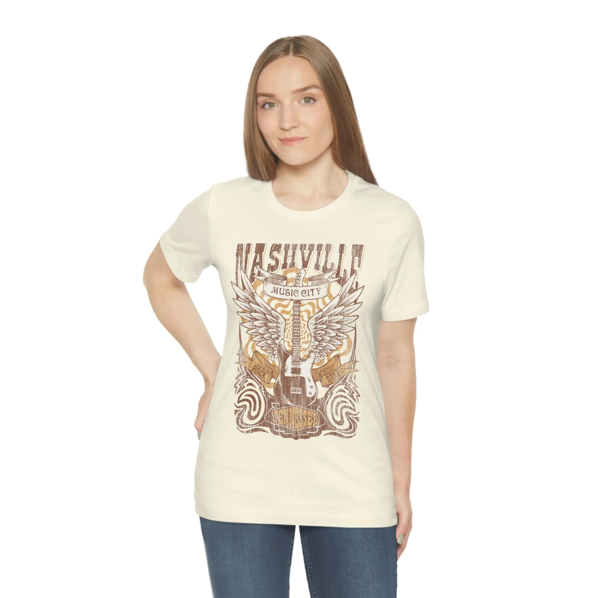 Nashville Music City Grunge Unisex Tee sold by Always Stylish Mama product image thumbnail 4