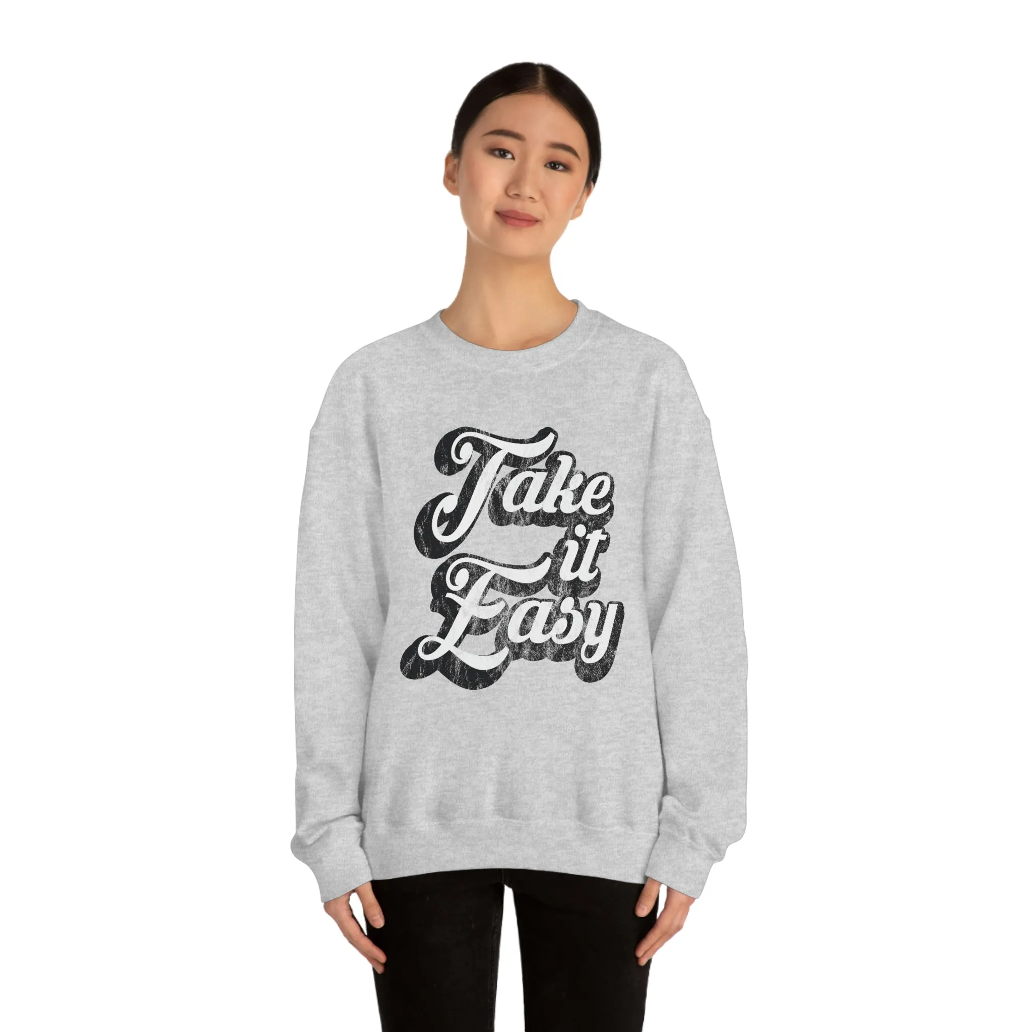 Take It Easy Distressed Unisex Sweatshirt sold by Always Stylish Mama product image thumbnail 2