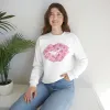 Luxe Pink Kiss Lips Unisex Crewneck Sweatshirt sold by Always Stylish Mama