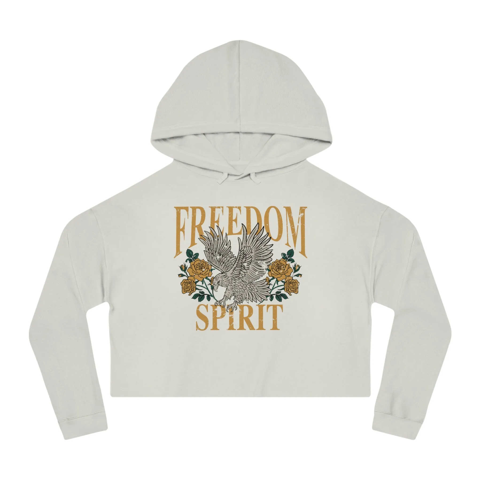 Freedom Spirit Eagle Grunge Cropped Hooded Sweatshirt sold by Always Stylish Mama
