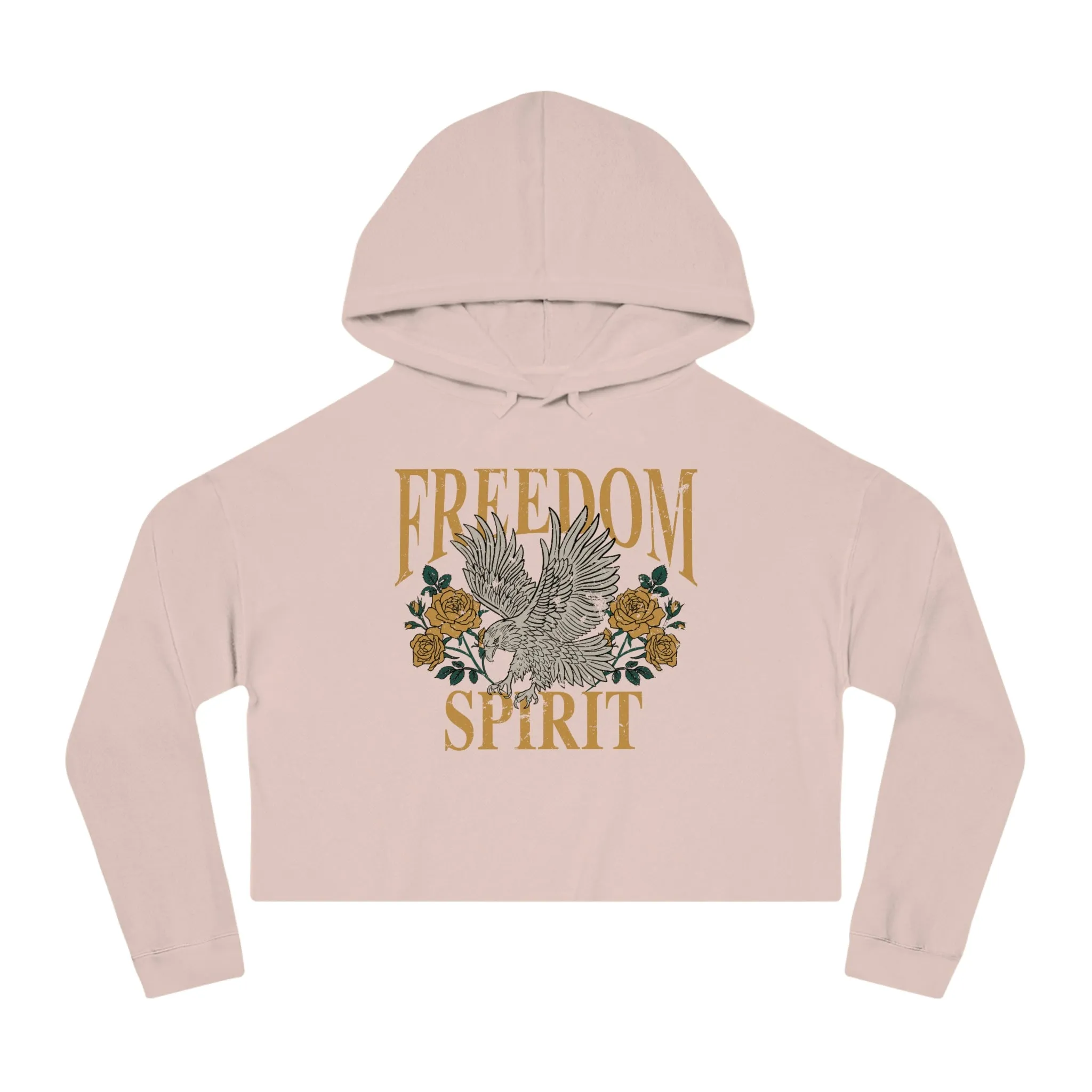 Freedom Spirit Eagle Grunge Cropped Hooded Sweatshirt sold by Always Stylish Mama product image thumbnail 5