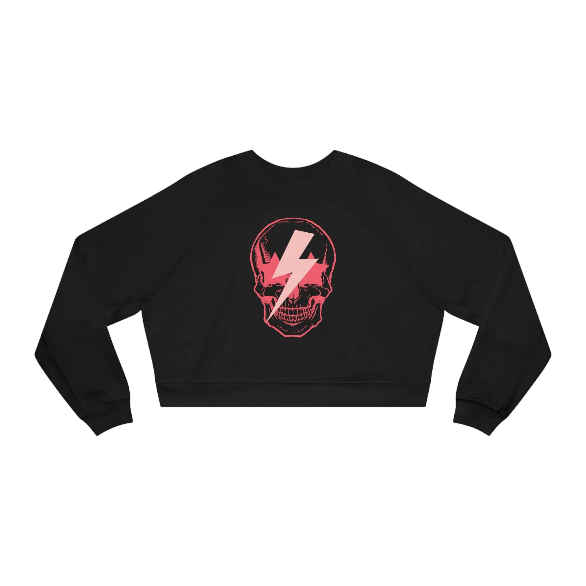 Pink Bolt Skull Cropped Sweatshirt sold by Always Stylish Mama product image thumbnail 4