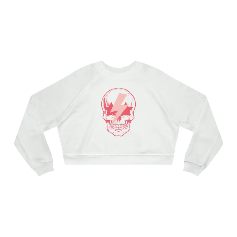 Pink Bolt Skull Cropped Sweatshirt sold by Always Stylish Mama