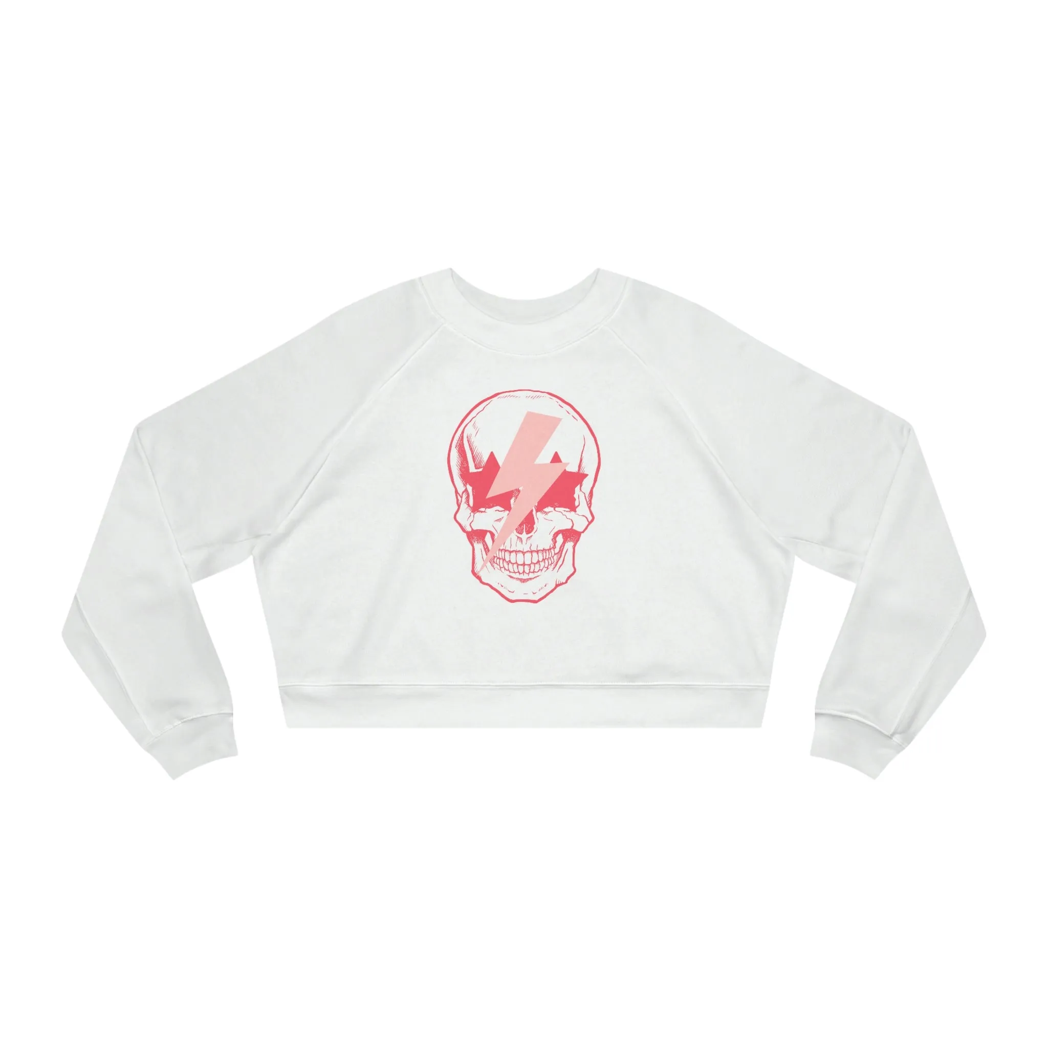 Pink Bolt Skull Cropped Sweatshirt sold by Always Stylish Mama