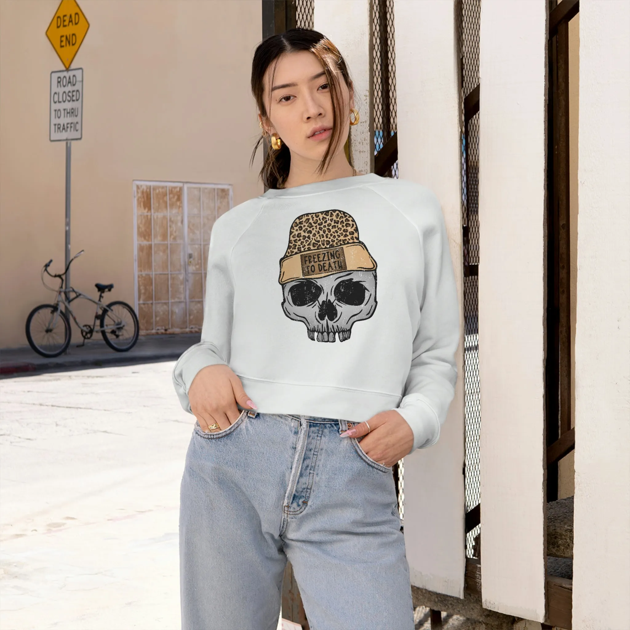 Freezing To Death Cropped Sweatshirt sold by Always Stylish Mama product image thumbnail 3