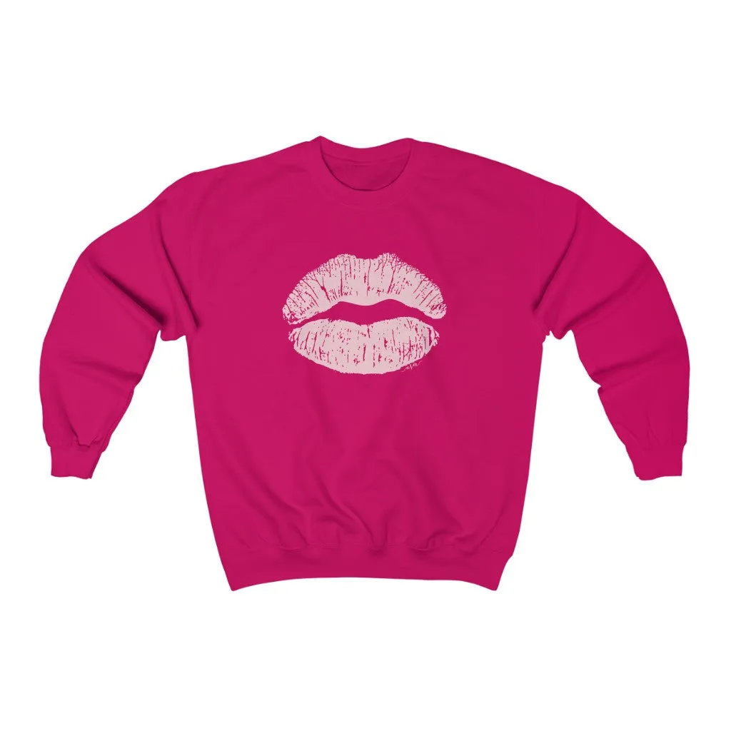Pink on Pink Kiss Lips Unisex Crewneck Sweatshirt sold by Always Stylish Mama