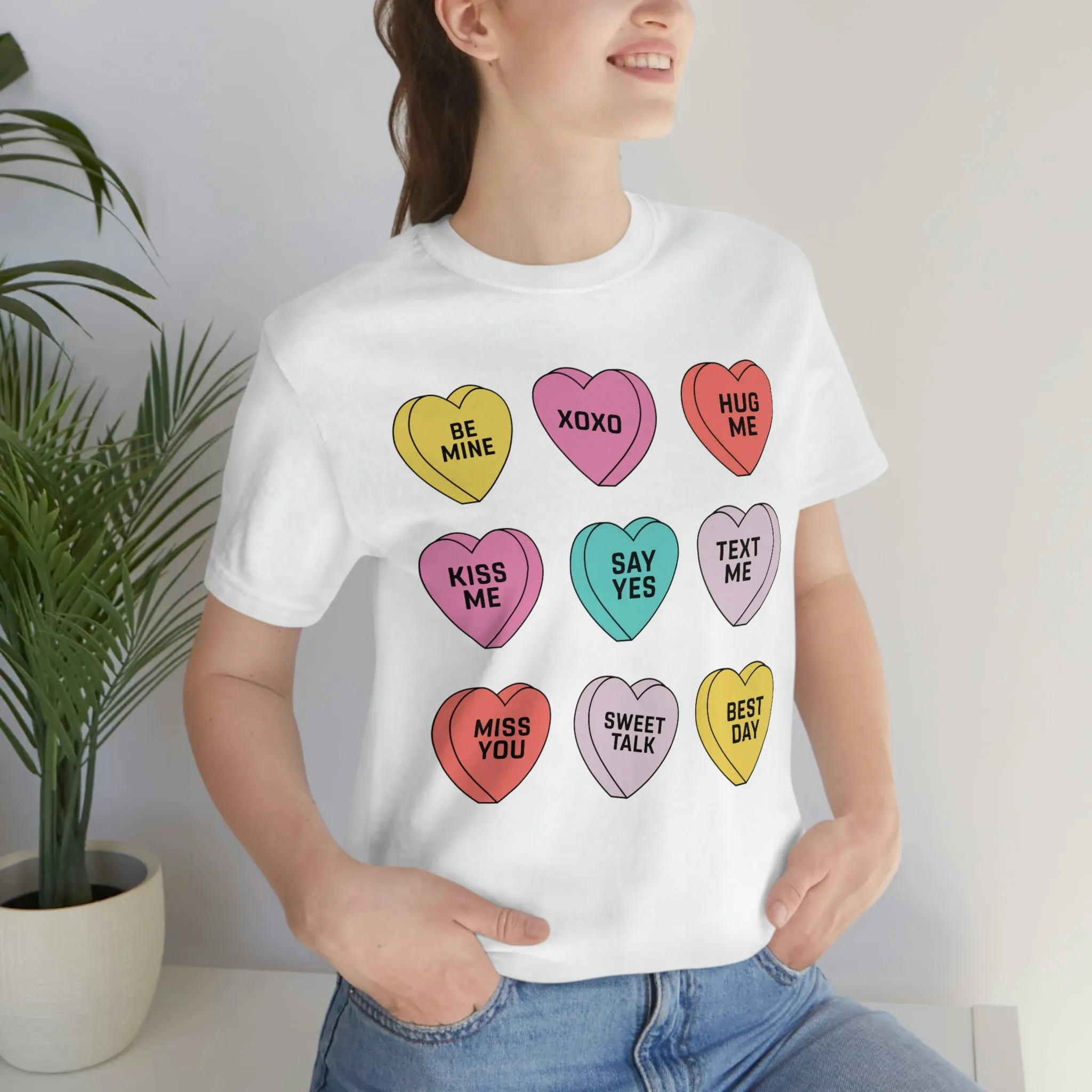 Candy Conversation Hearts Unisex Tee sold by Always Stylish Mama product image thumbnail 4