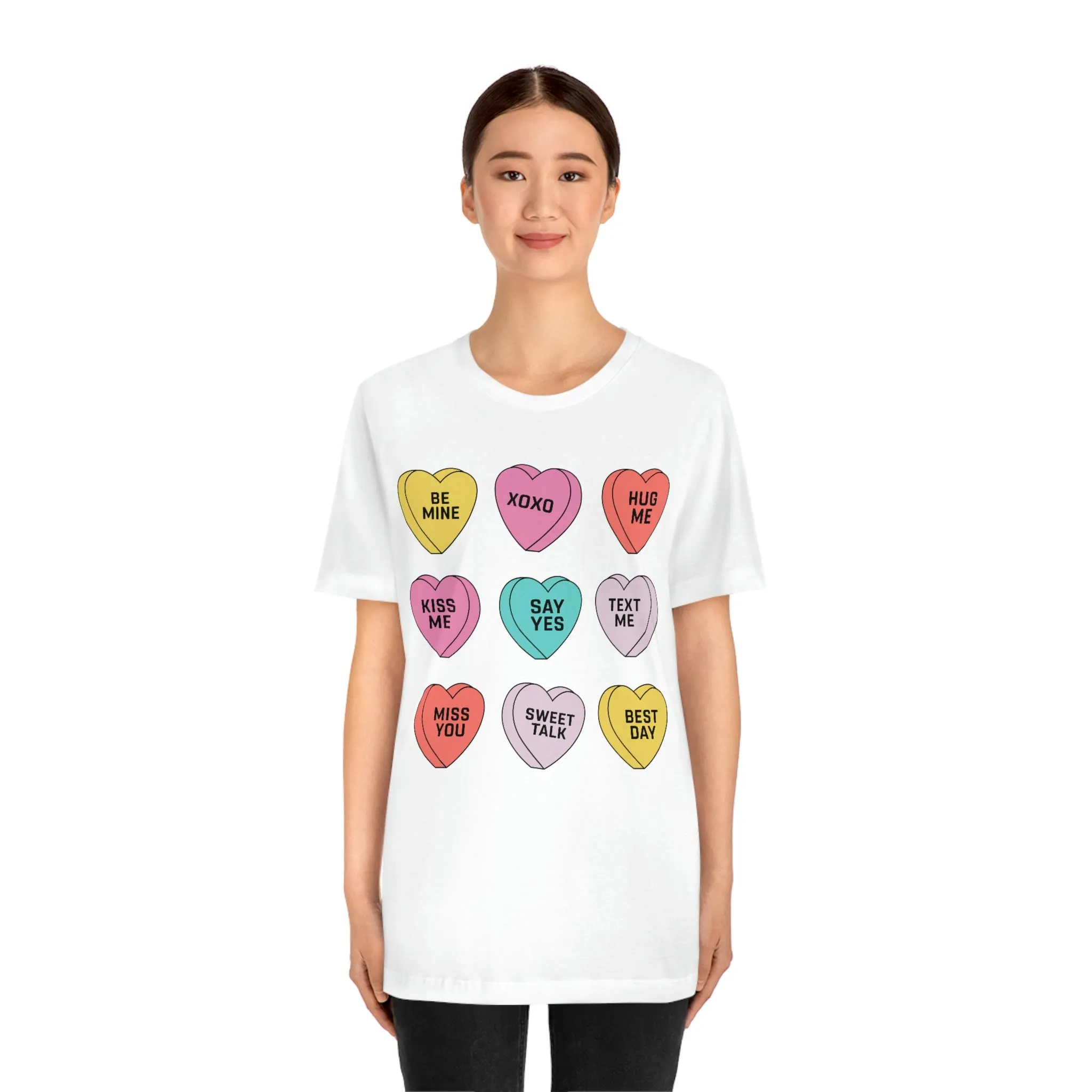 Candy Conversation Hearts Unisex Tee sold by Always Stylish Mama product image thumbnail 2