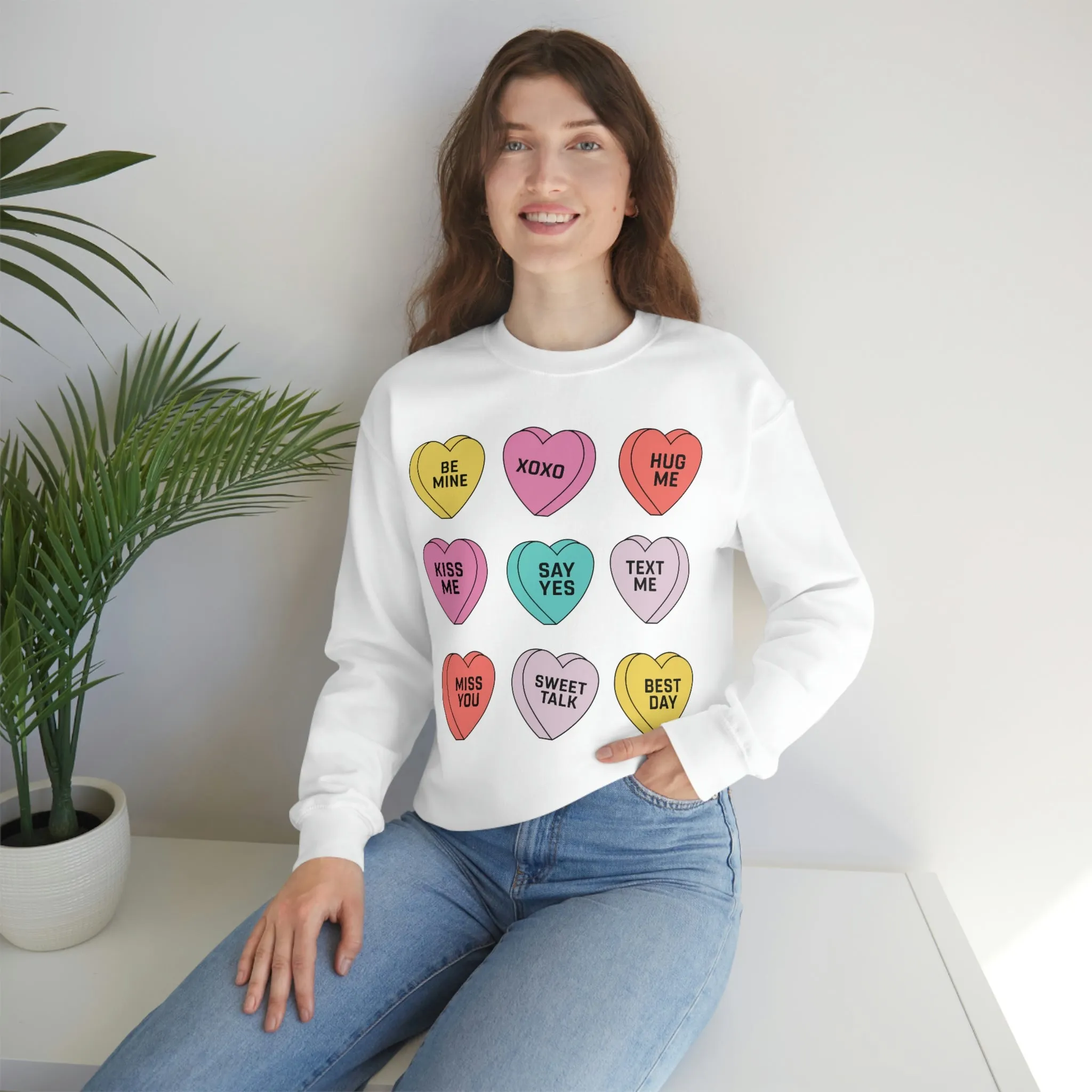 Candy Conversation Hearts Unisex Sweatshirt sold by Always Stylish Mama product image thumbnail 4