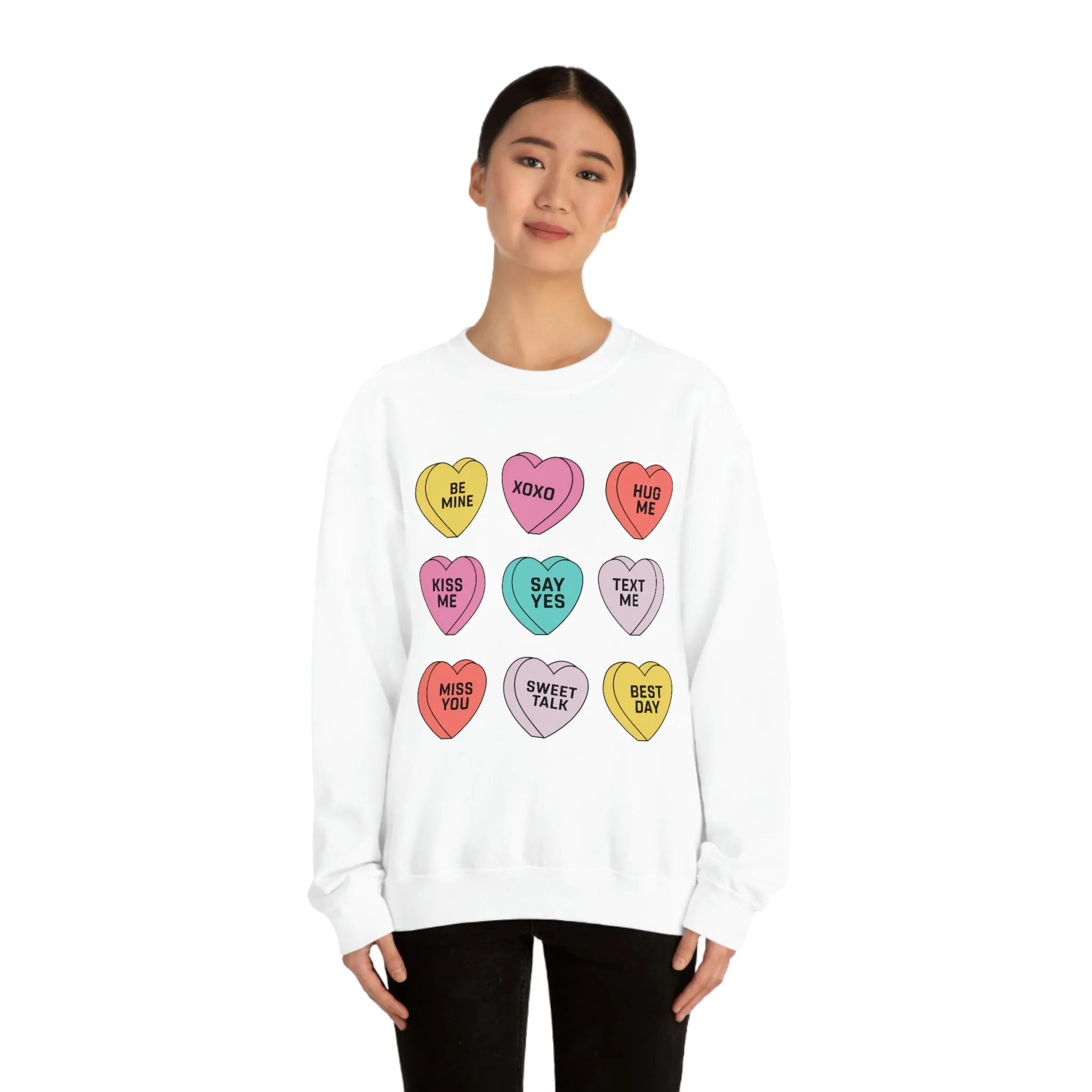 Candy Conversation Hearts Unisex Sweatshirt sold by Always Stylish Mama product image thumbnail 2