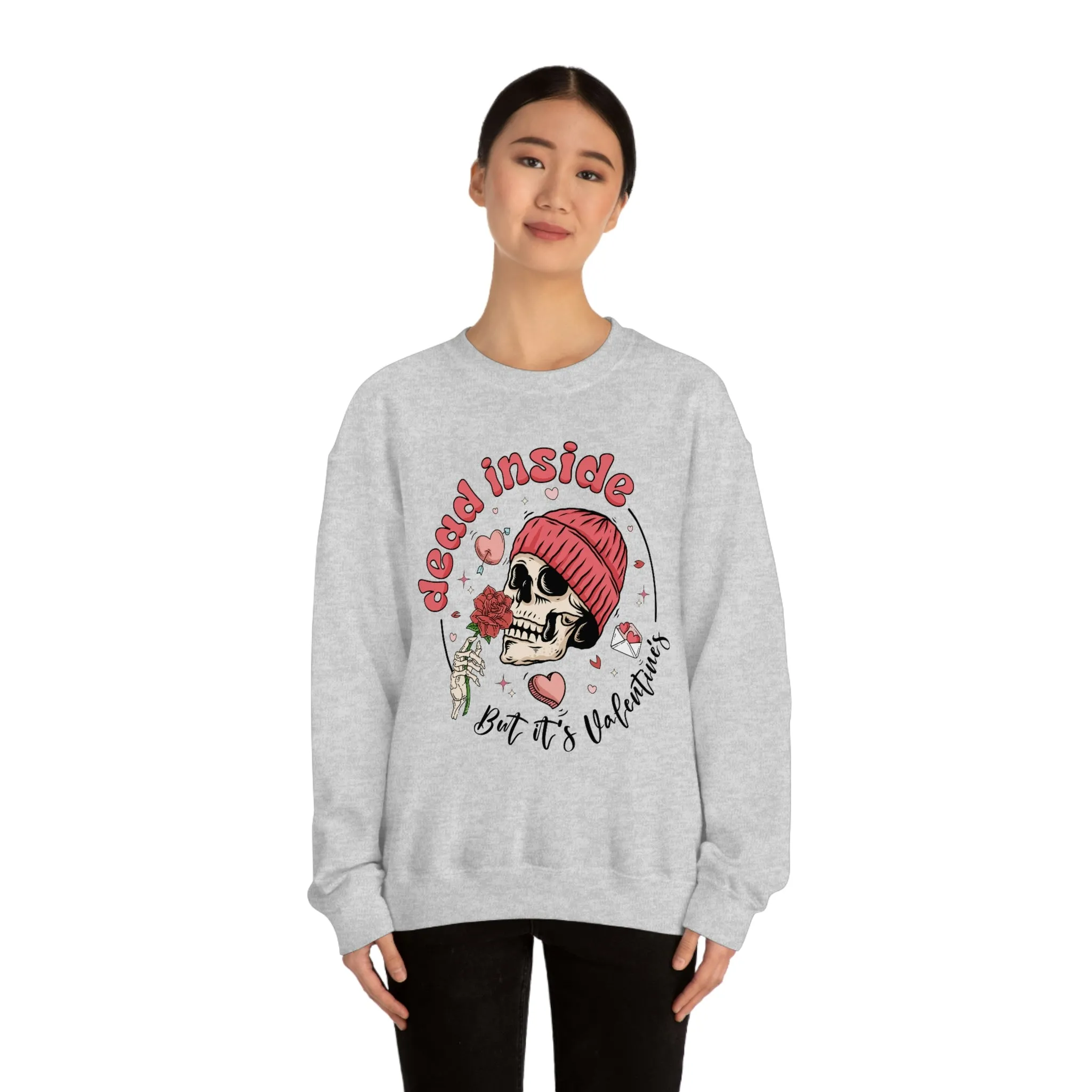 Dead Inside But It's Valentine's Day Unisex Sweatshirt sold by Always Stylish Mama product image thumbnail 2