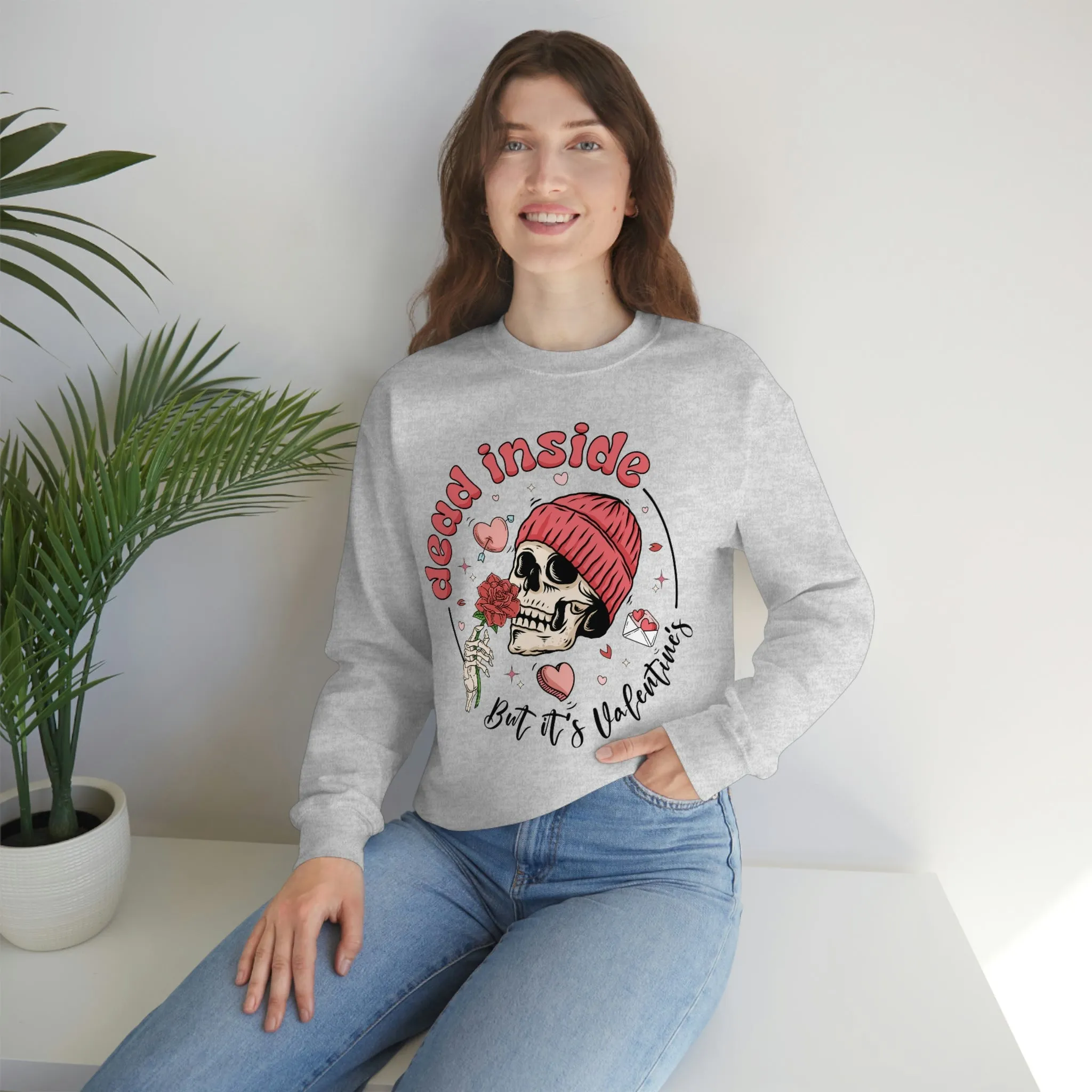 Dead Inside But It's Valentine's Day Unisex Sweatshirt sold by Always Stylish Mama product image thumbnail 4