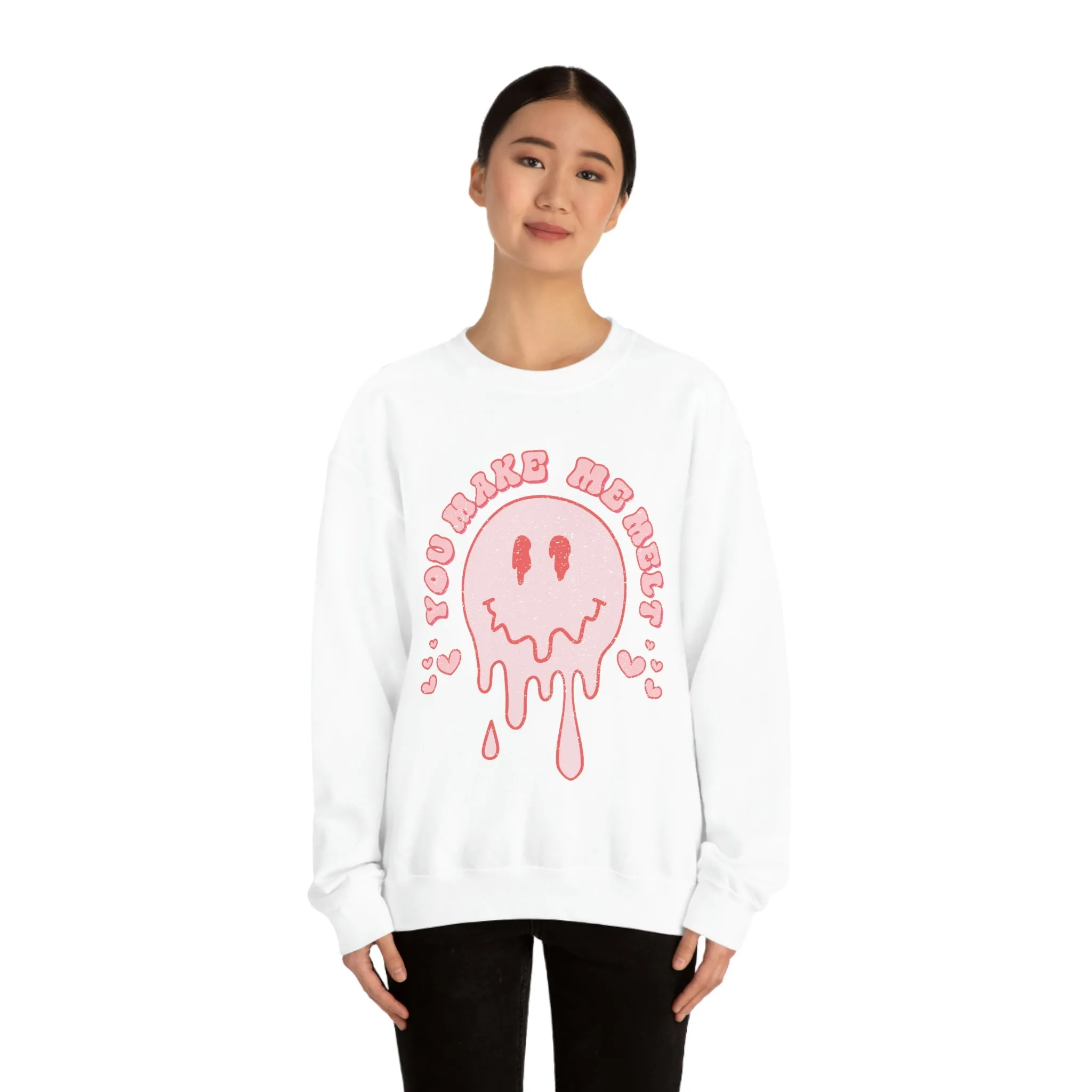 You Make My Heart Melt Smiley Face Valentine Unisex Sweatshirt sold by Always Stylish Mama product image thumbnail 2