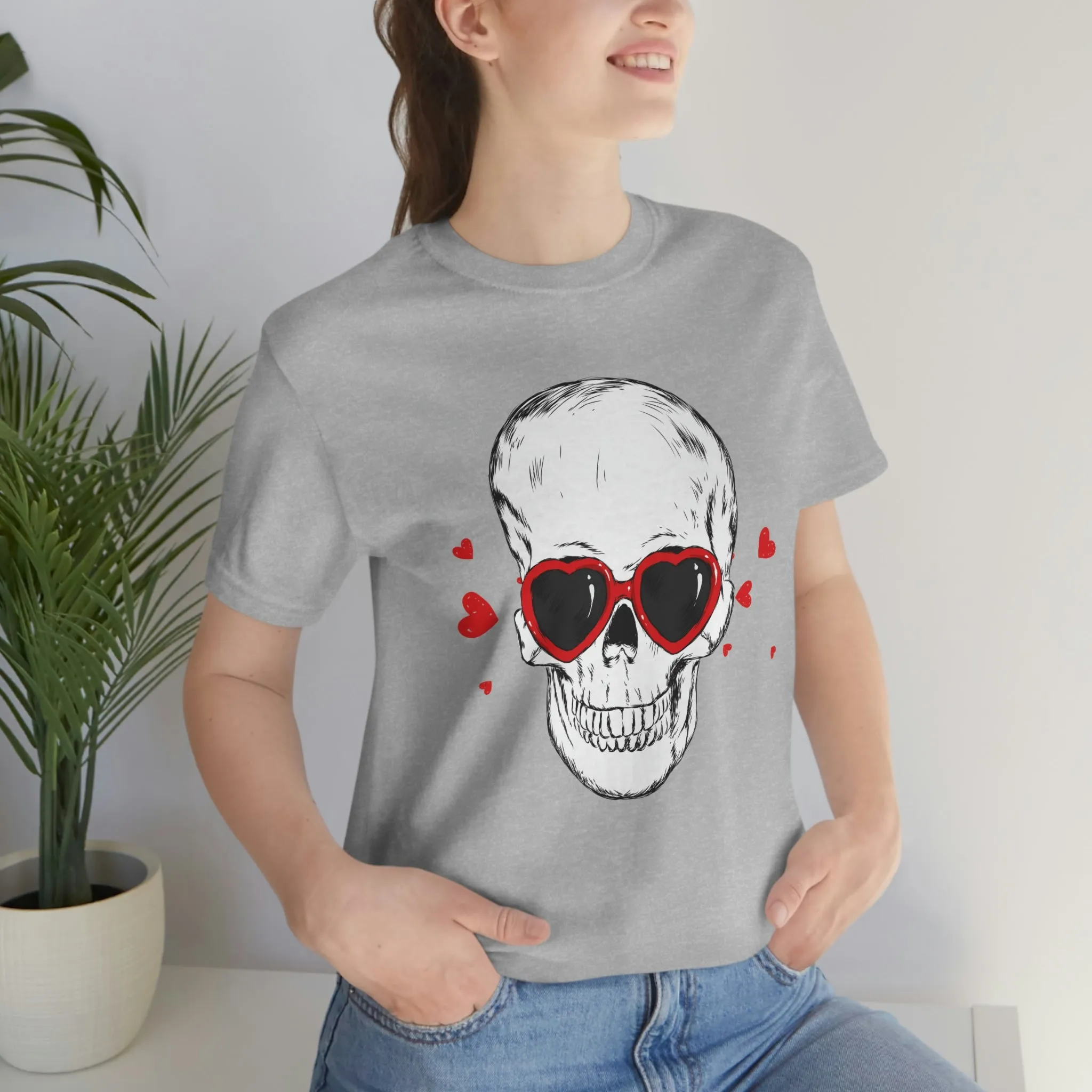 Skull Love Unisex Tee sold by Always Stylish Mama product image thumbnail 4