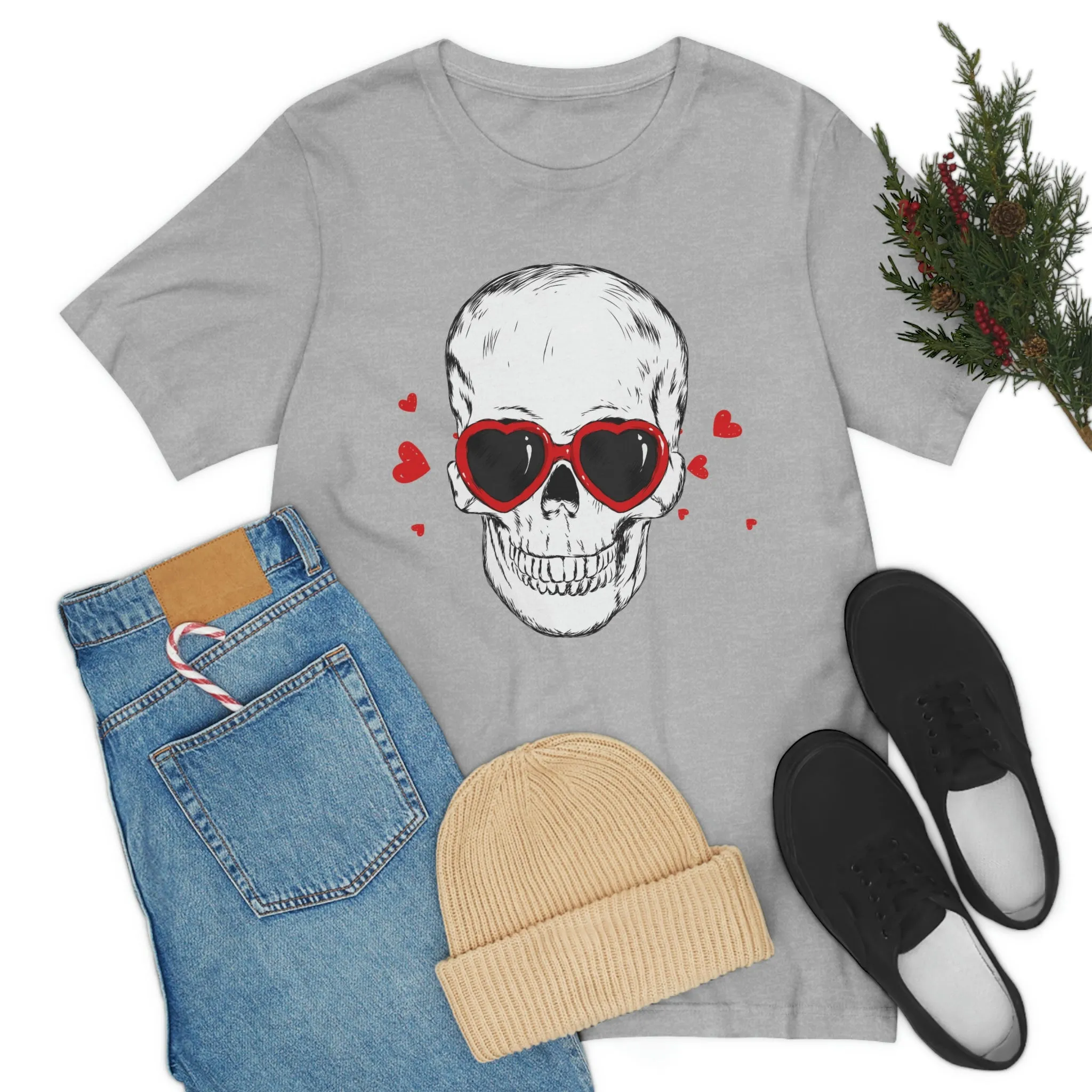 Skull Love Unisex Tee sold by Always Stylish Mama product image thumbnail 5